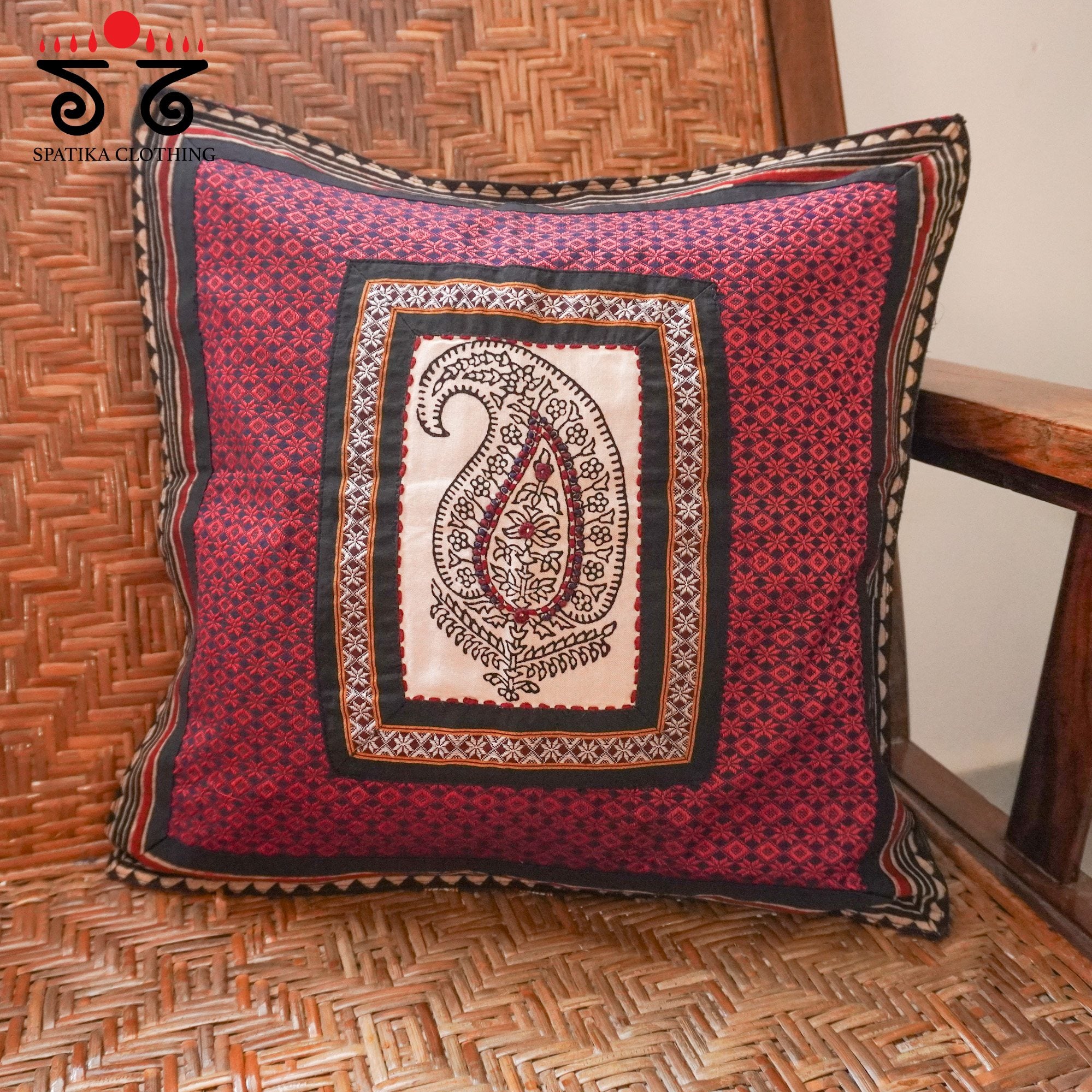 Hand Embroidered Ilkal Cushion Covers