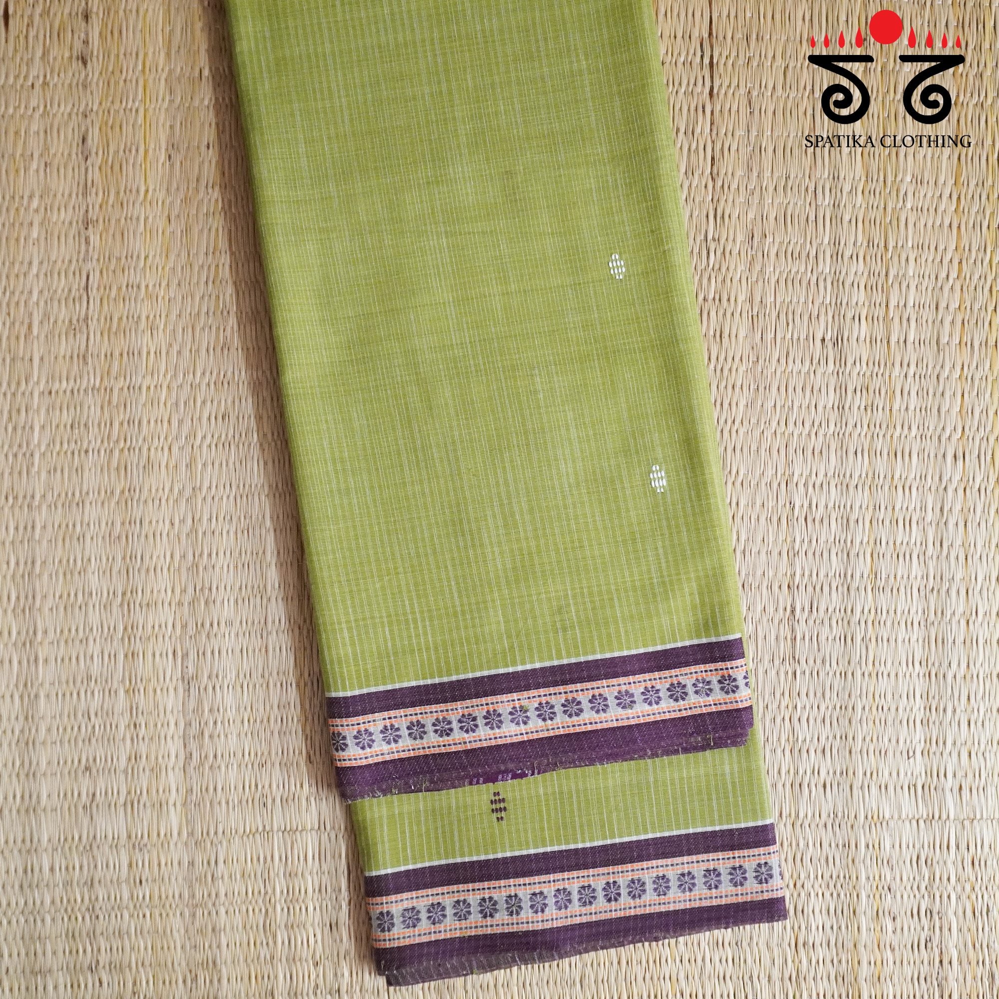 Green Begampur Handwoven Cotton Saree New!