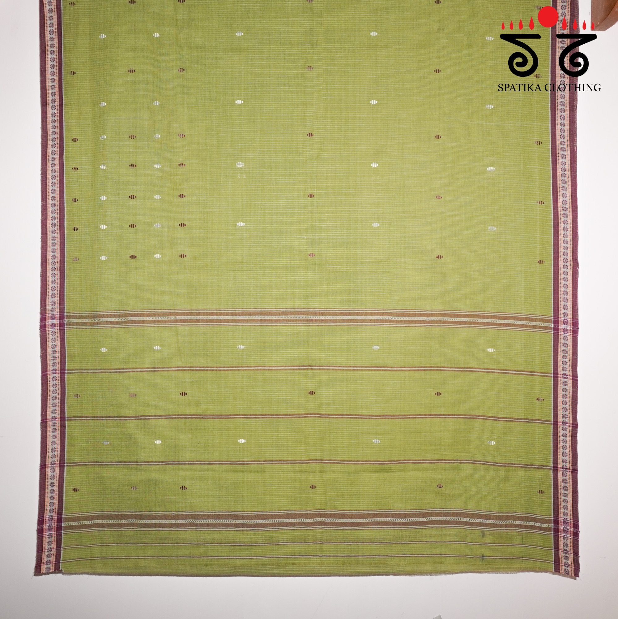 Green Begampur Handwoven Cotton Saree New!