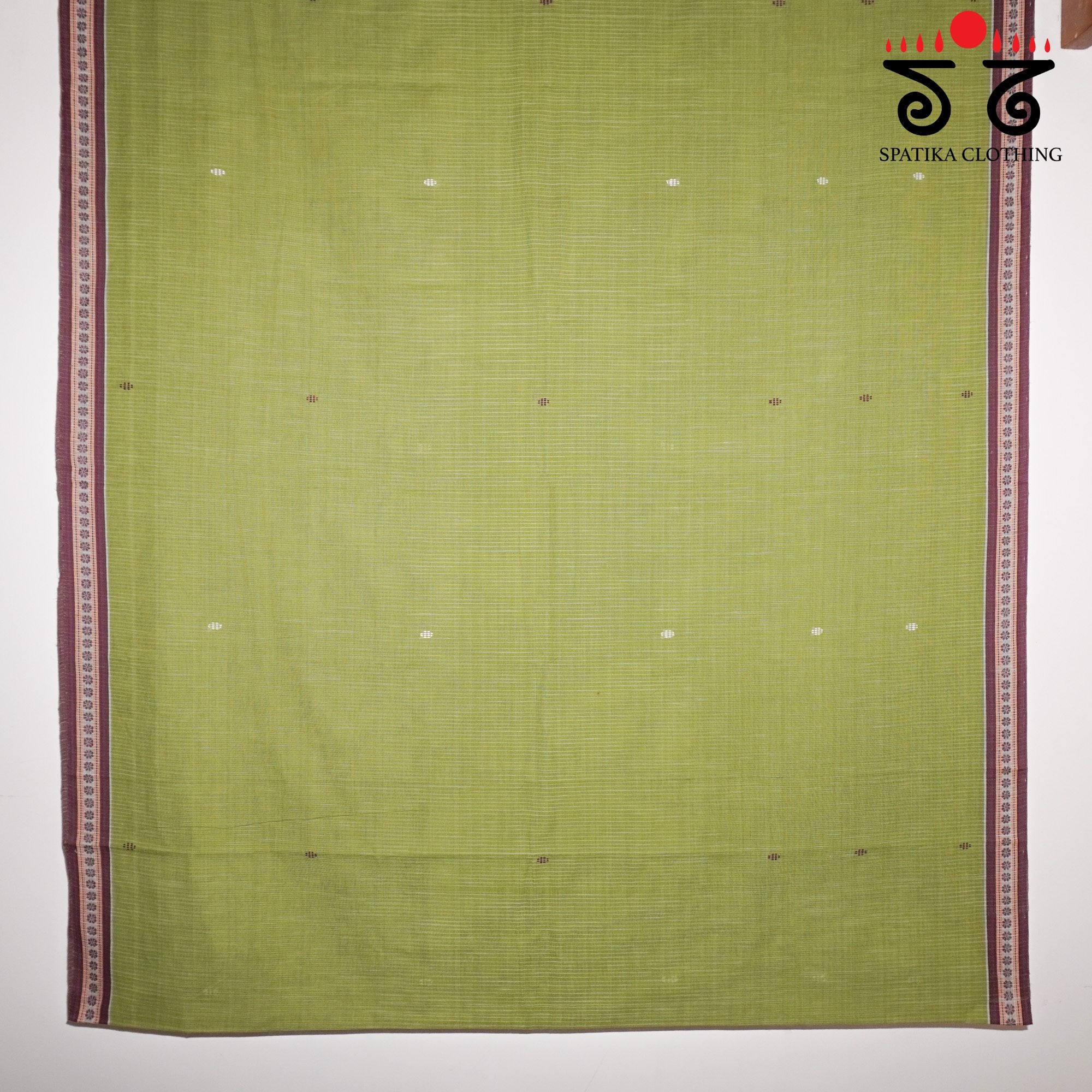 Green Begampur Handwoven Cotton Saree New!