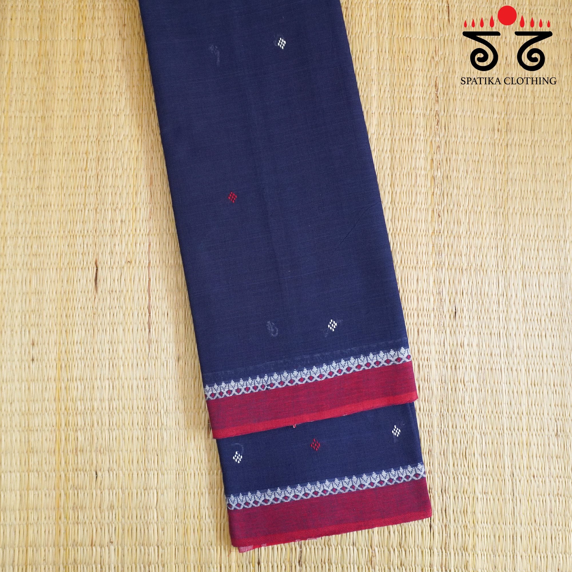 Blue Begampur Handwoven Cotton Saree New!