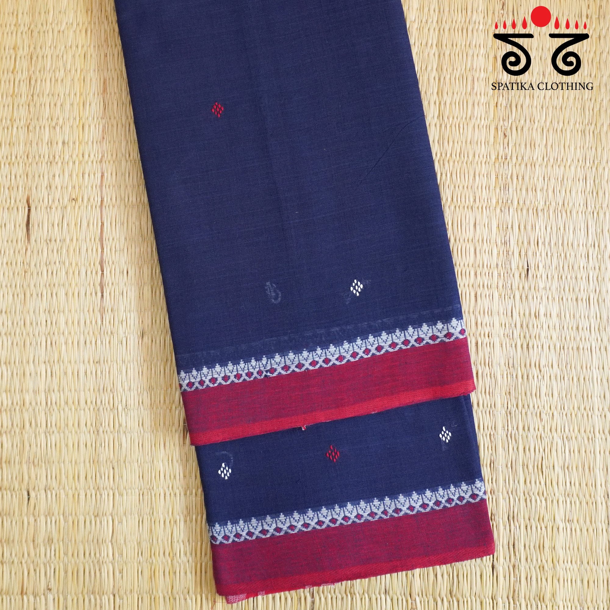Blue Begampur Handwoven Cotton Saree New!
