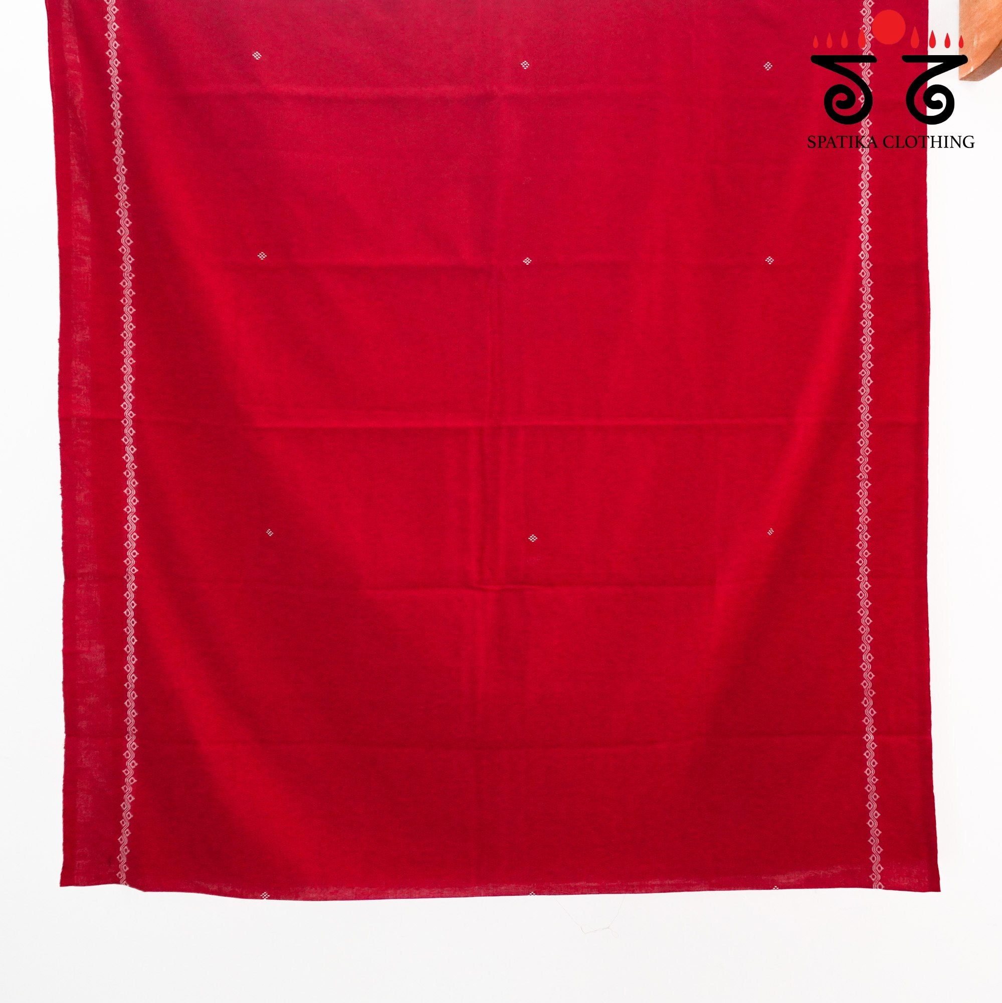 Red Begampur Handwoven Cotton Saree New!