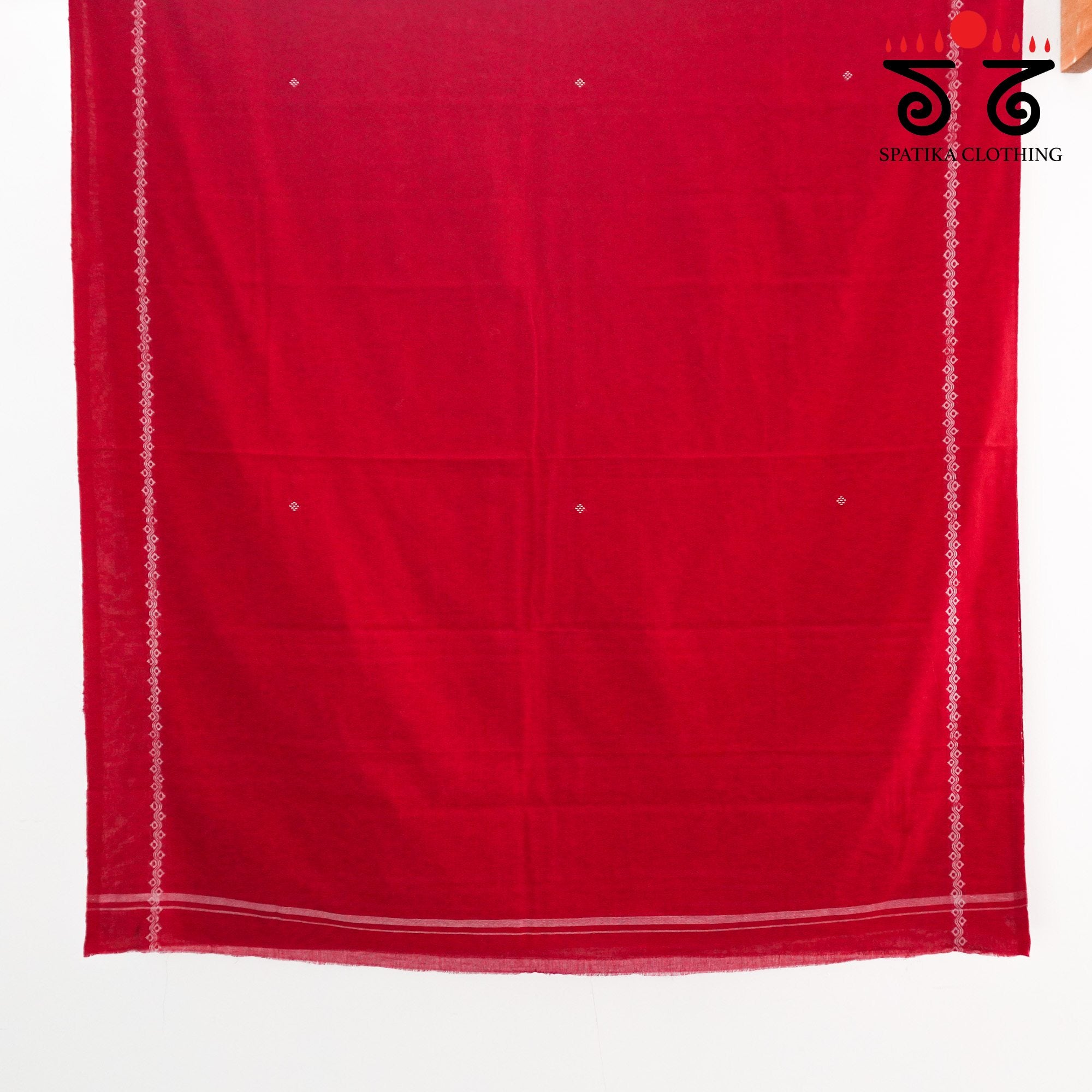 Red Begampur Handwoven Cotton Saree New!
