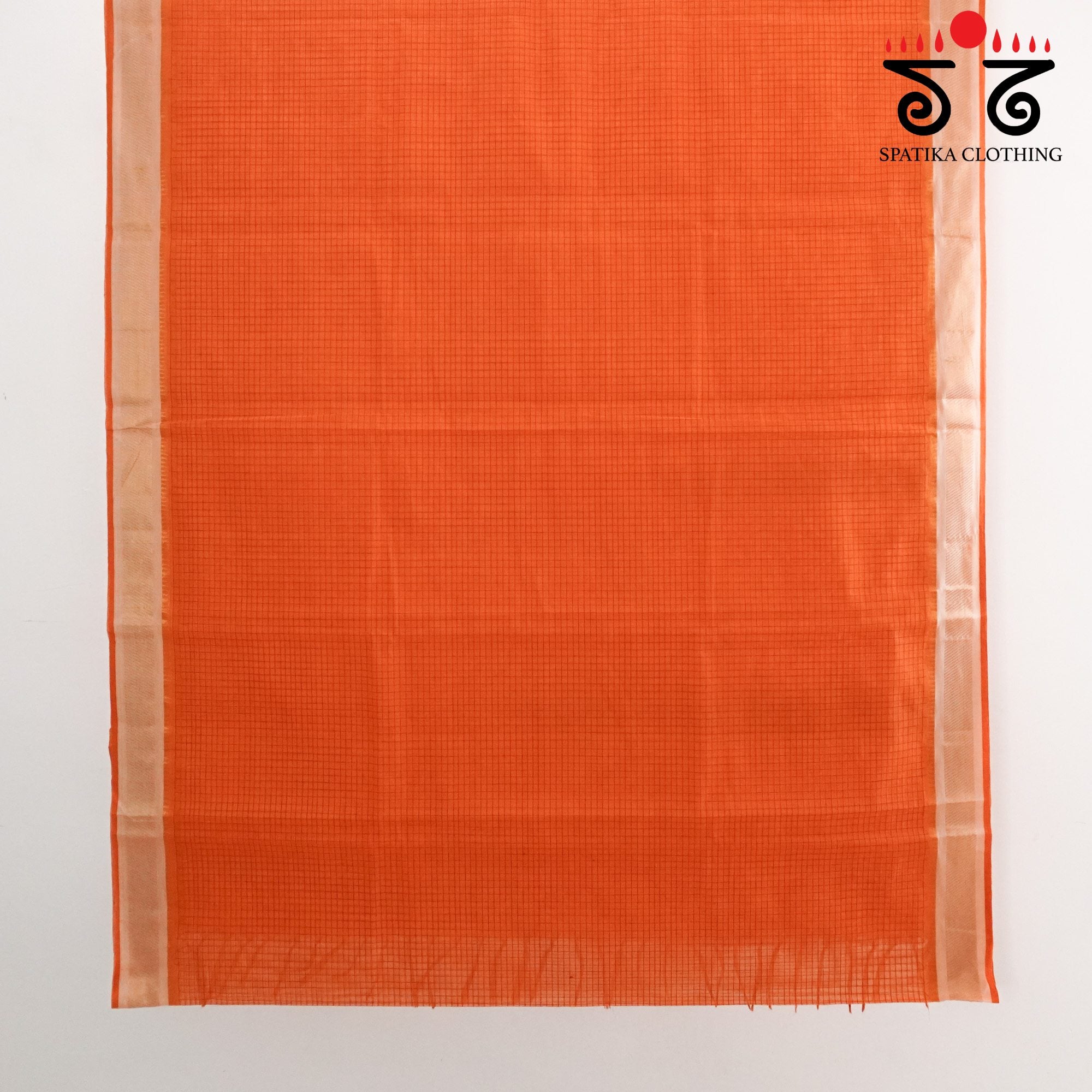 Orange Andhra Handwoven Cotton Saree