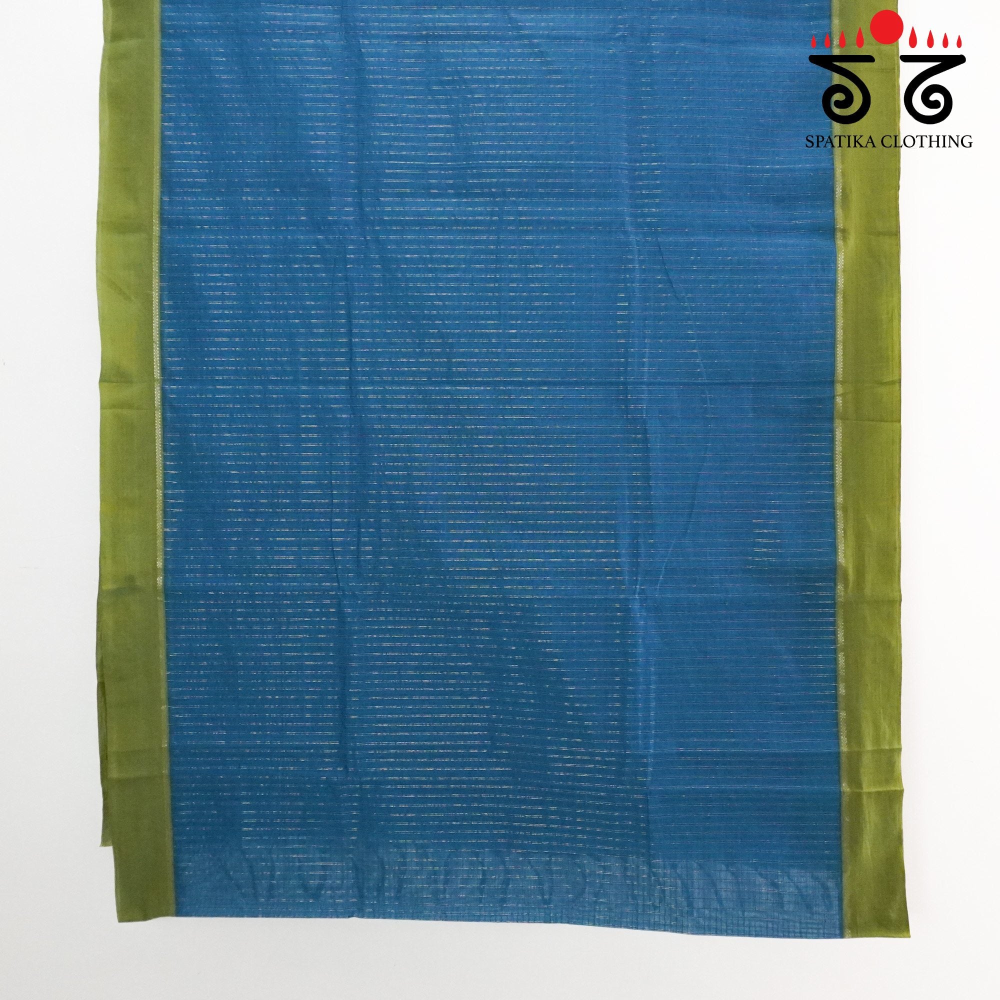 Blue Andhra Handwoven Cotton Saree