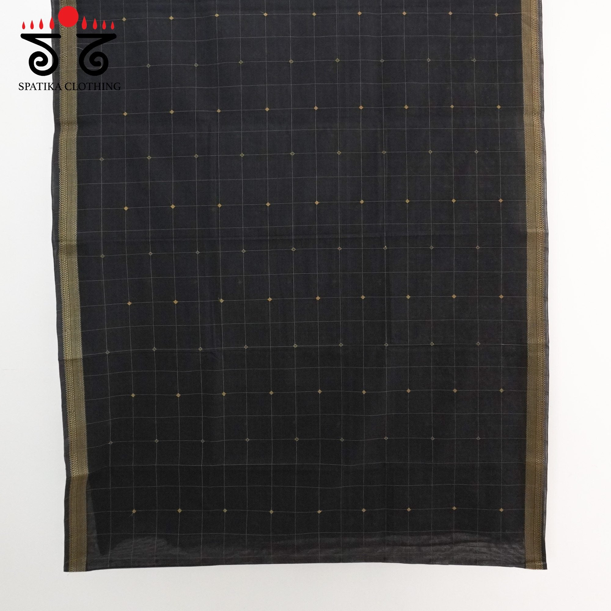 Black Andhra Handwoven Cotton Saree
