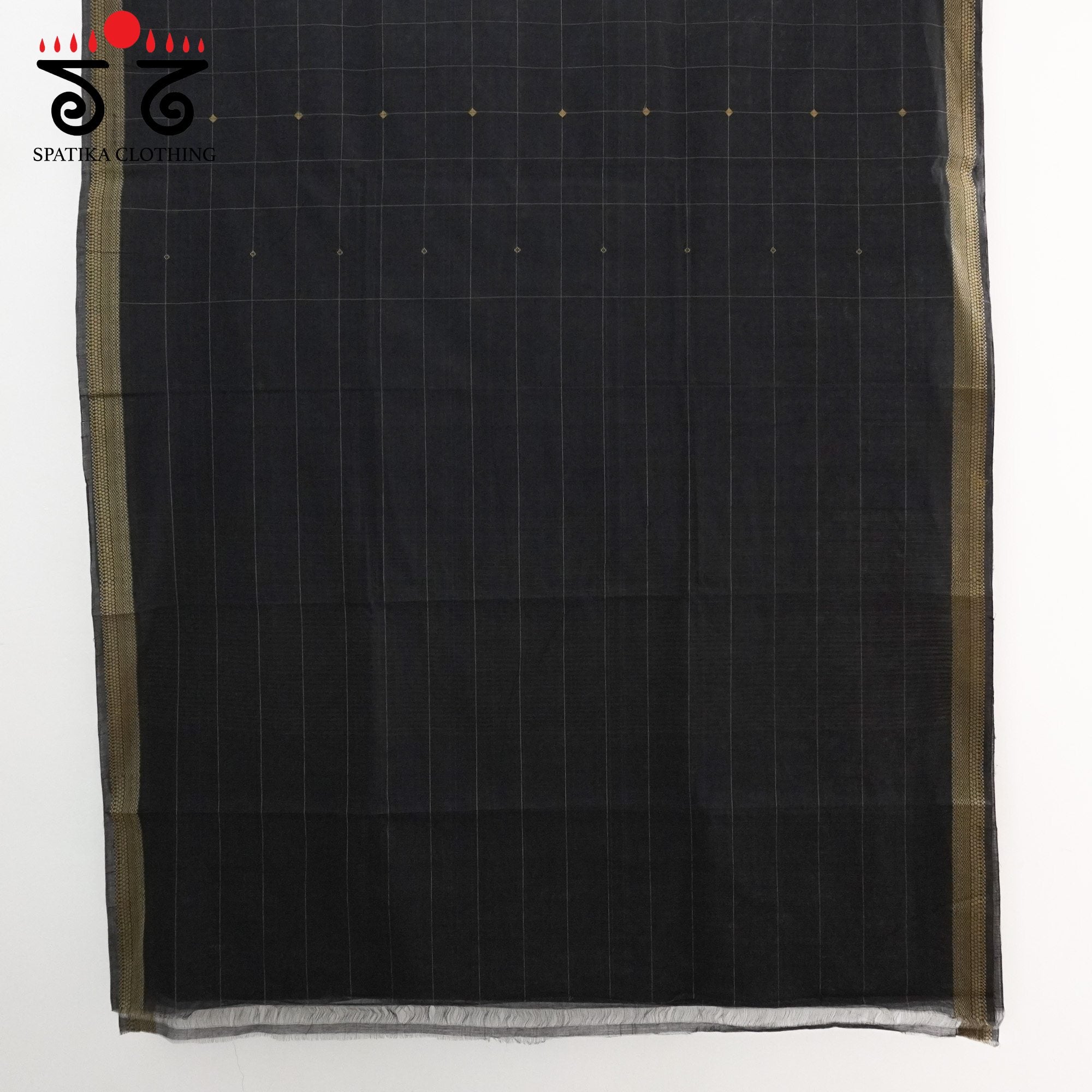 Black Andhra Handwoven Cotton Saree