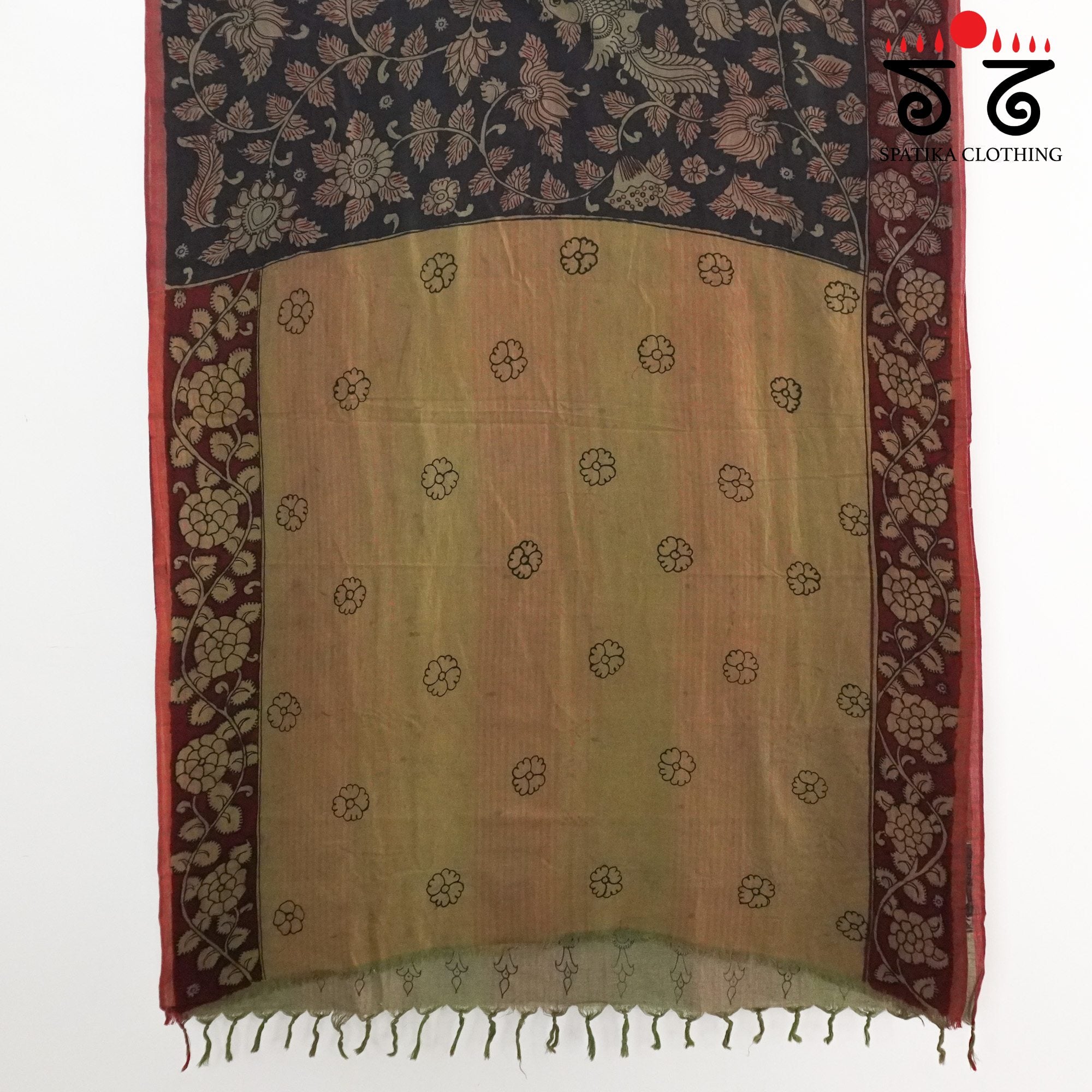 Pen Kalamkari Handspun Cotton Saree