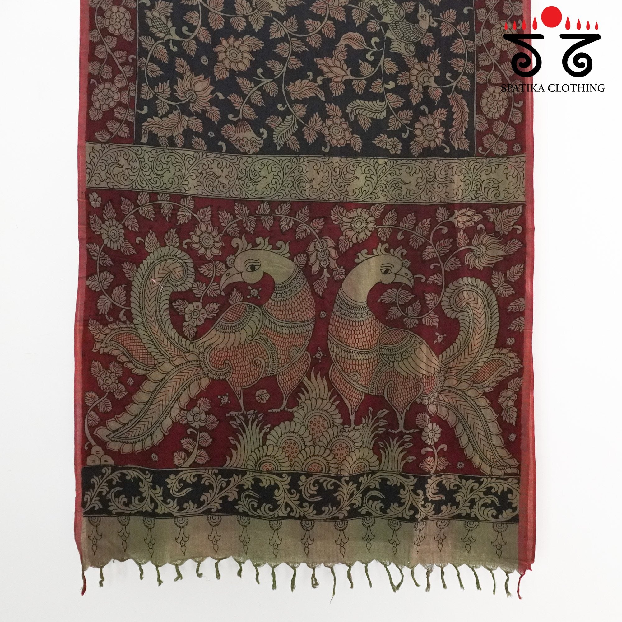 Pen Kalamkari Handspun Cotton Saree