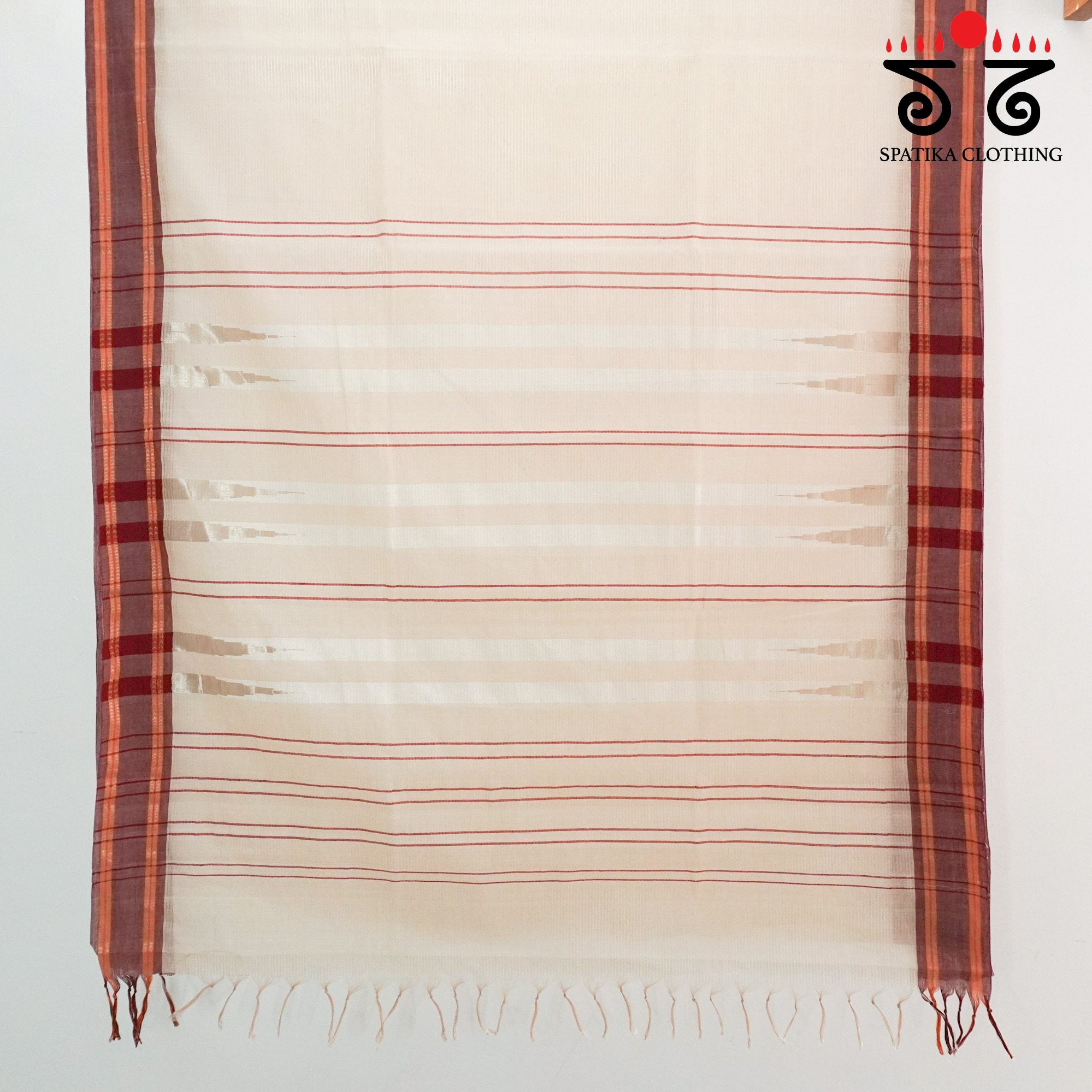 Beige Andhra Handwoven Cotton Saree