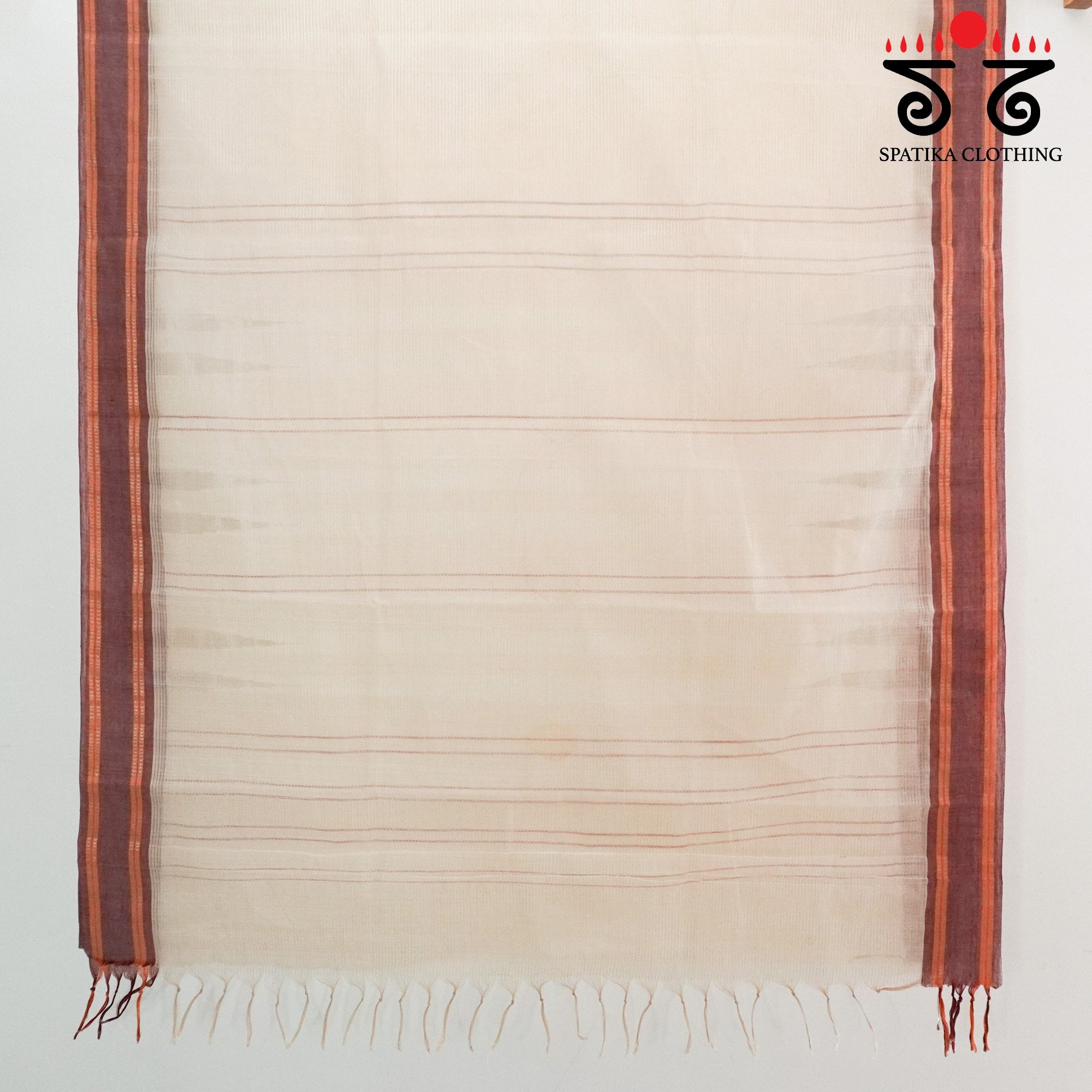 Beige Andhra Handwoven Cotton Saree