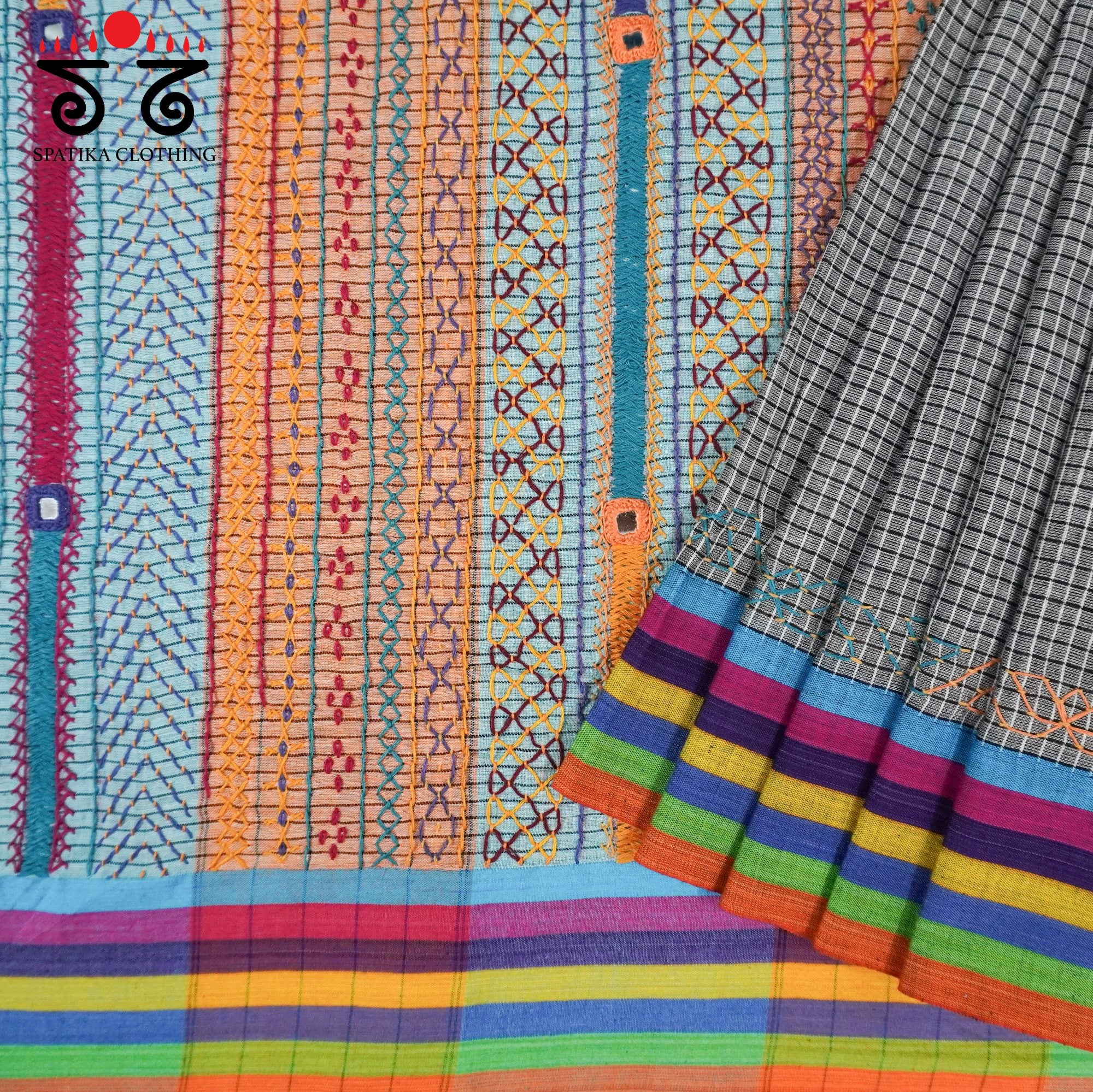 Hand Embroidered Patteda Anchu Saree