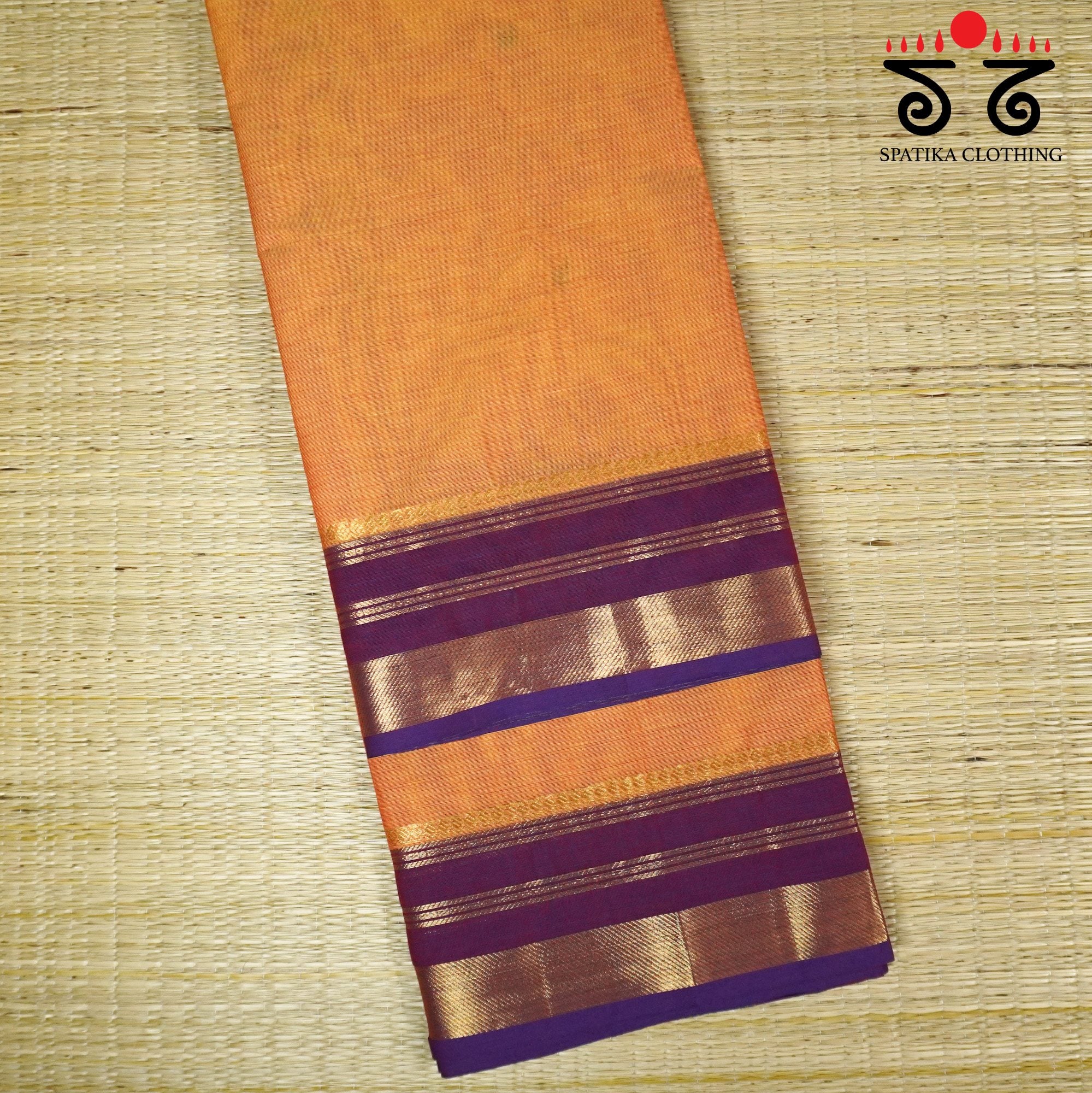 Orange Chettinad Cotton Saree
