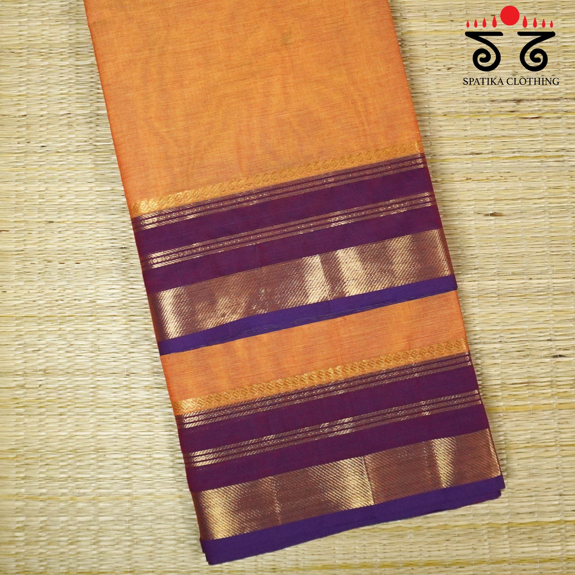 Orange Chettinad Cotton Saree