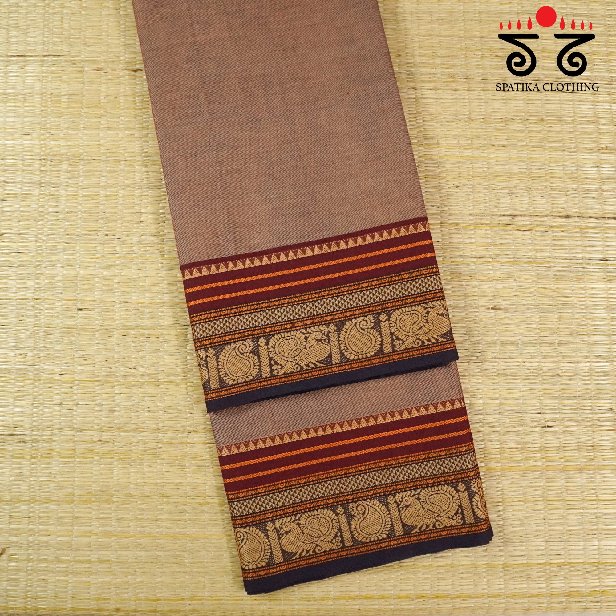 Light Brown Chettinad Cotton Saree