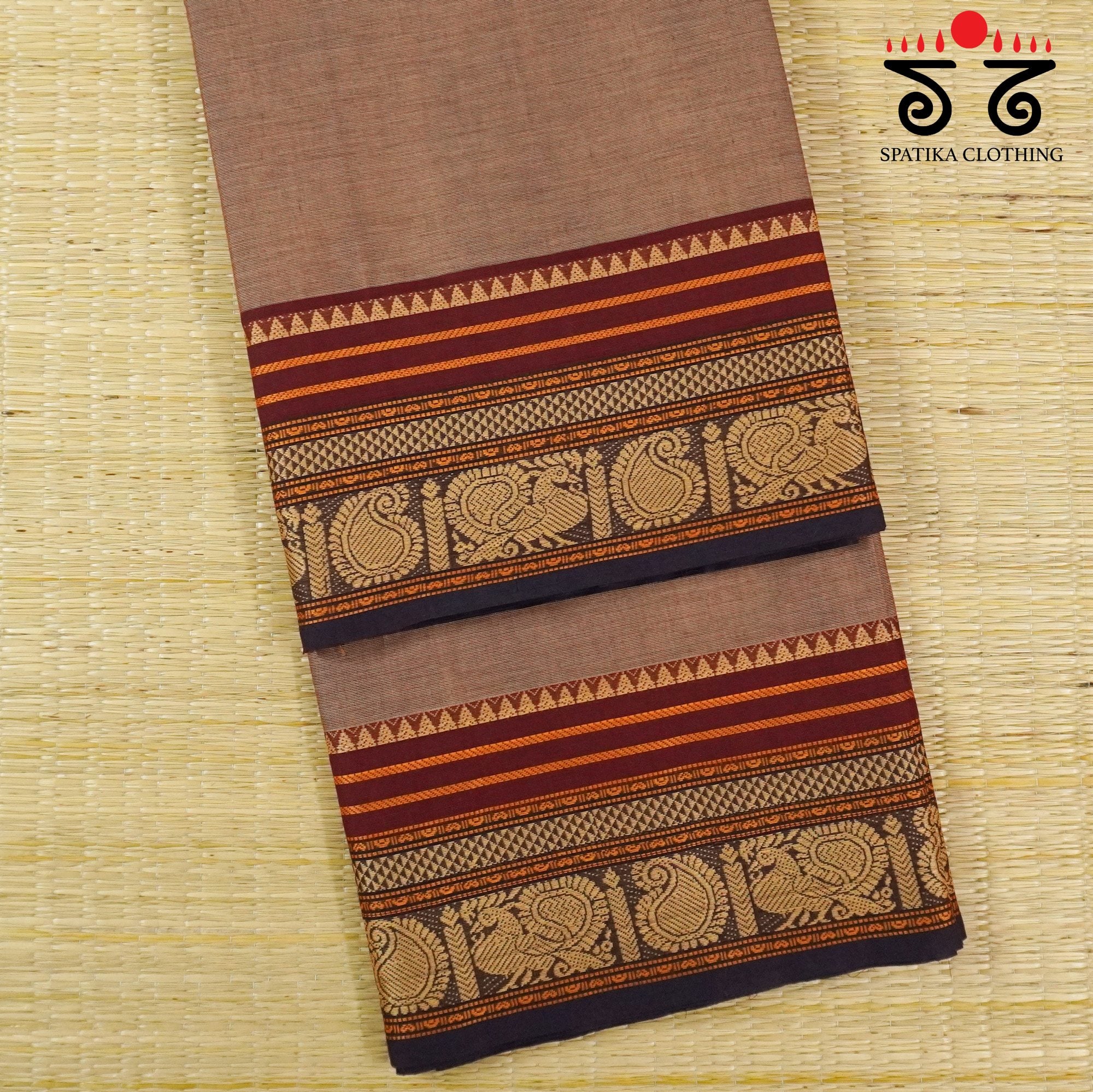 Light Brown Chettinad Cotton Saree