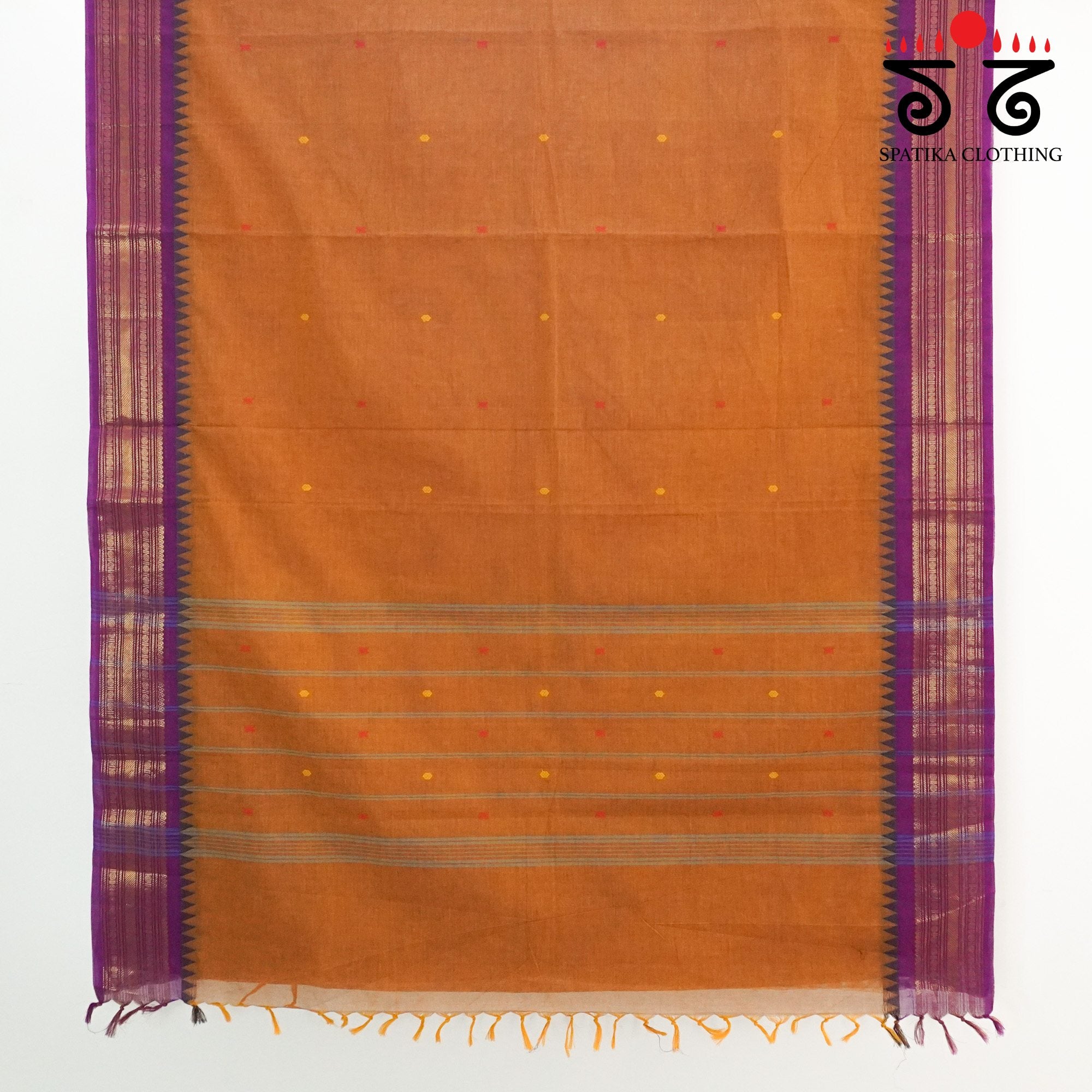 Orange Chettinad Cotton Saree