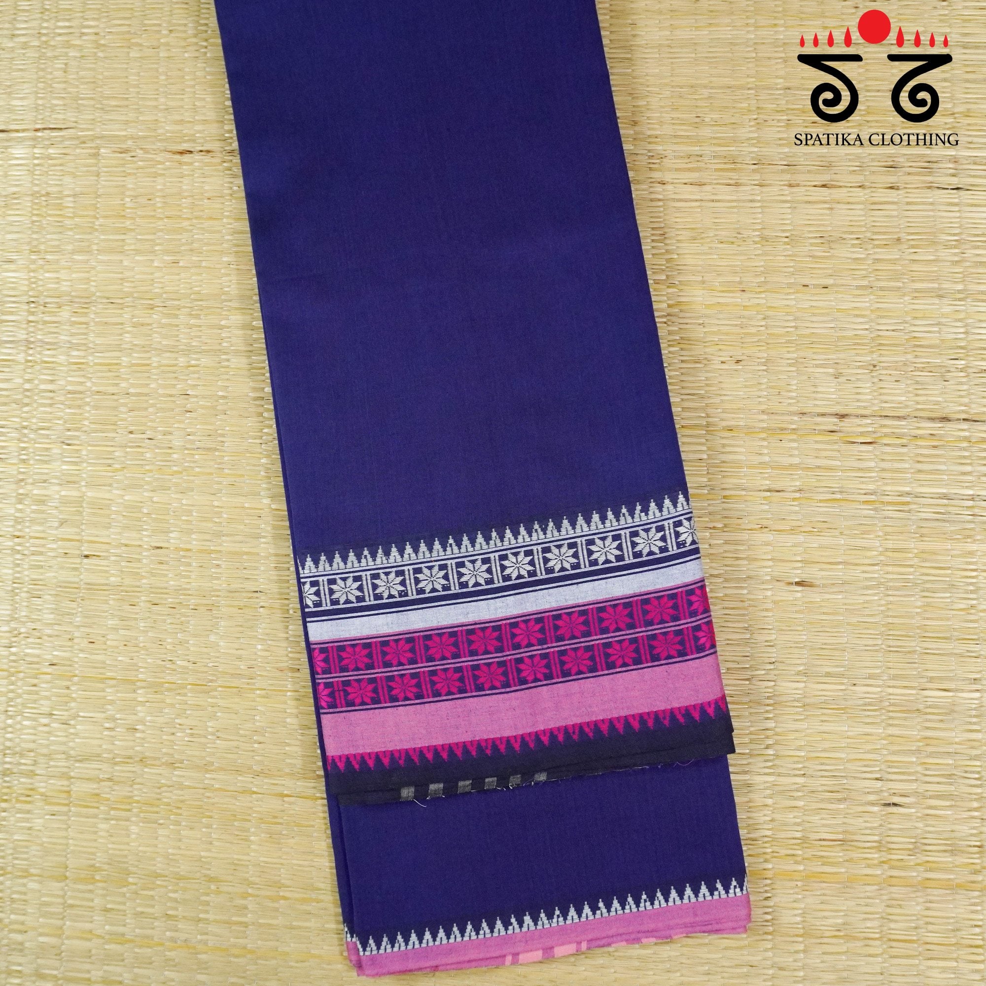 Blue Begampur Handwoven Cotton Saree New!