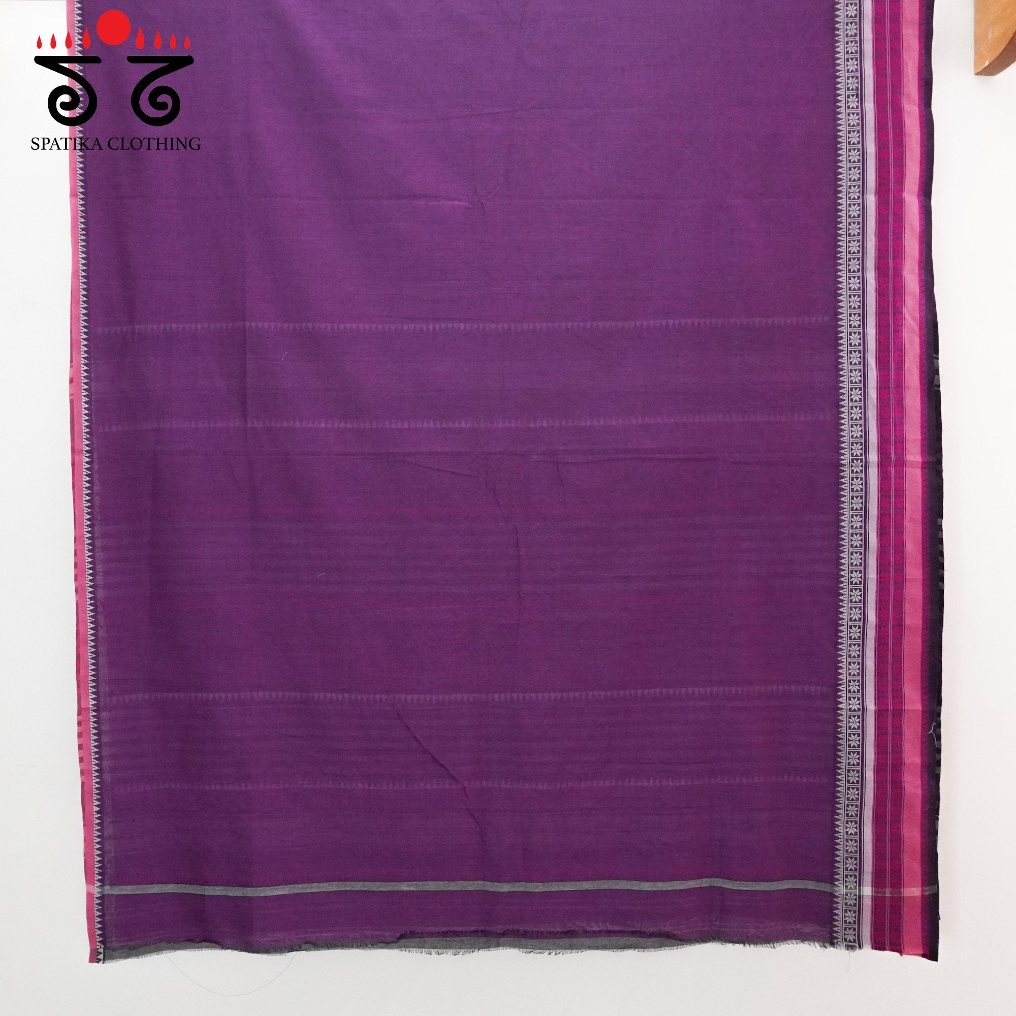 Grape Begampur Handwoven Cotton Saree New!