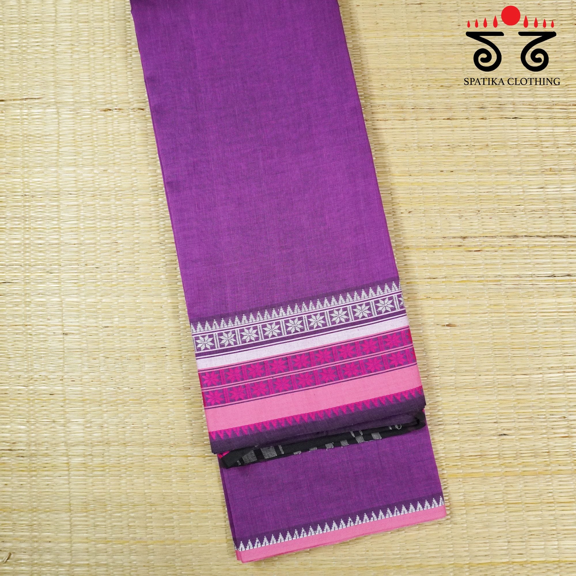 Grape Begampur Handwoven Cotton Saree New!