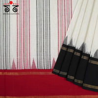 Ponduru Handspun Cotton Saree - Ganga Jamuna Border