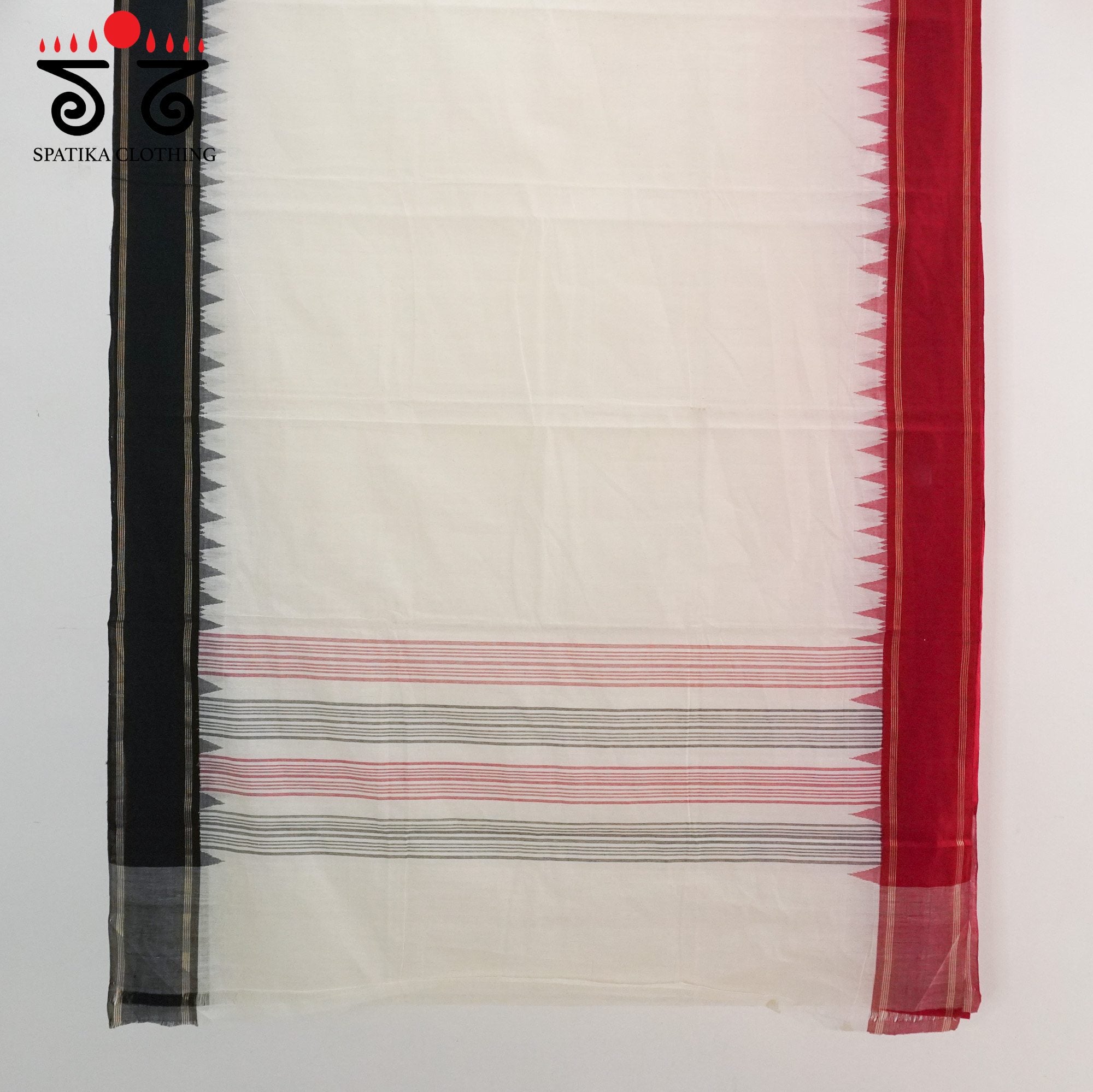 Ponduru Handspun Cotton Saree - Ganga Jamuna Border