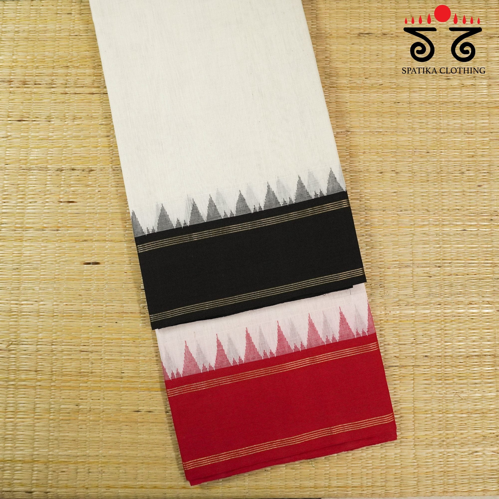 Ponduru Handspun Cotton Saree - Ganga Jamuna Border