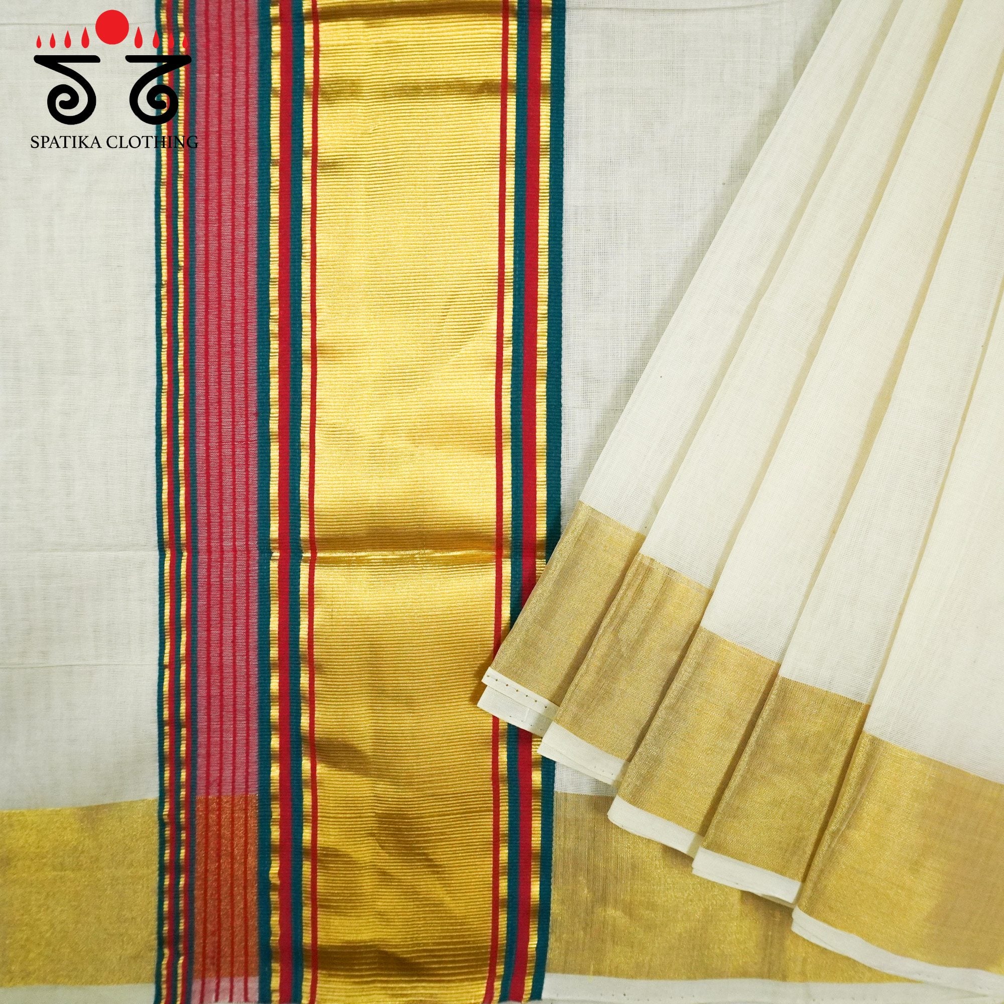 Kerala Kasavu Handloom Cotton Saree
