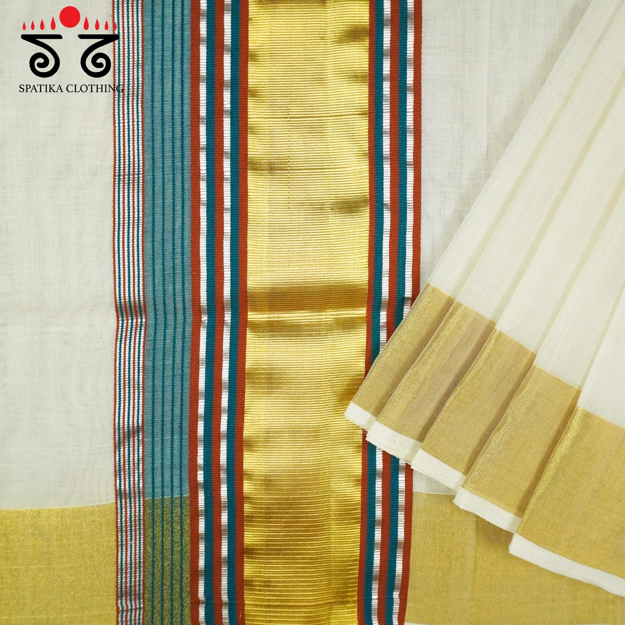 Kerala Kasavu Handloom Cotton Saree