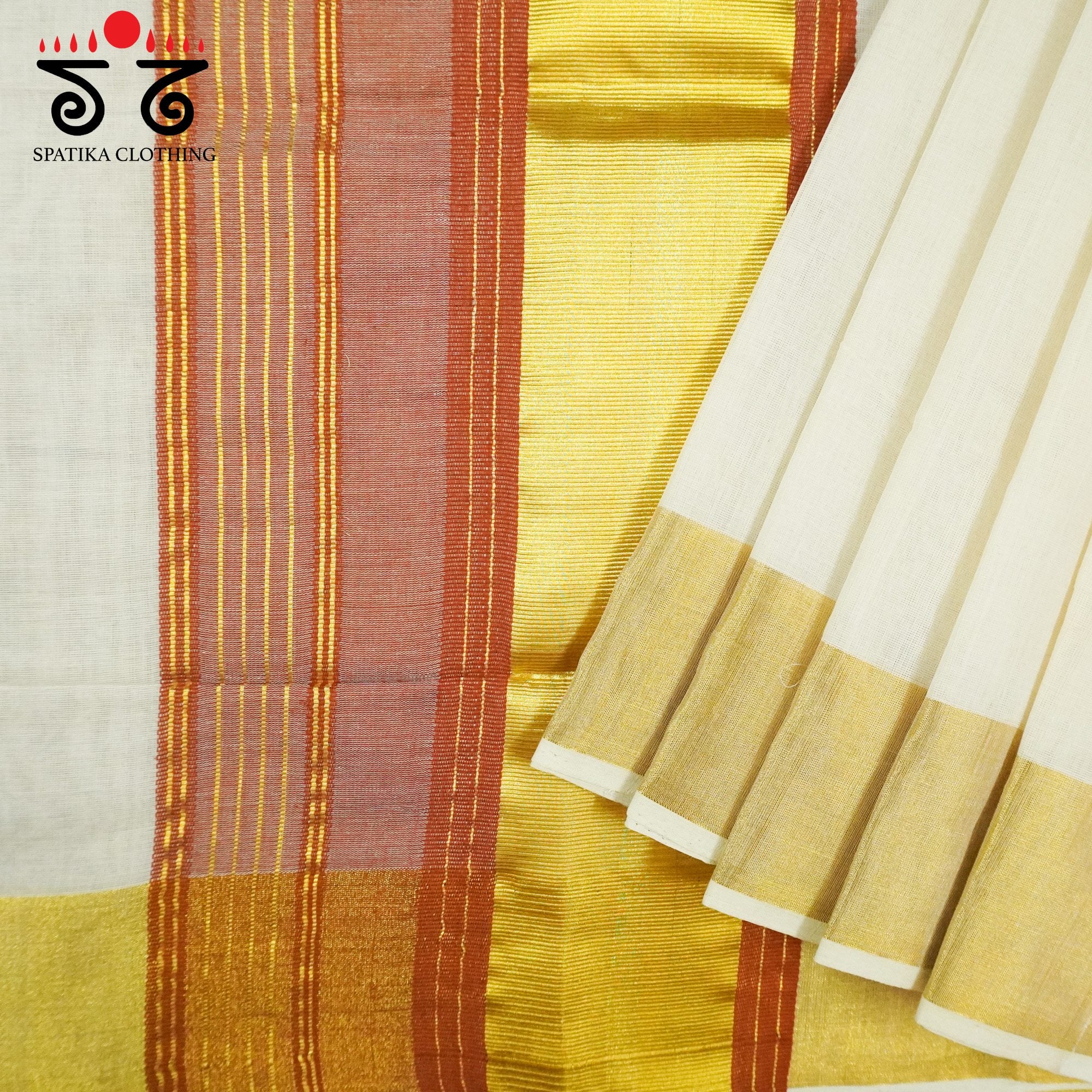 Kerala Kasavu Handloom Cotton Saree
