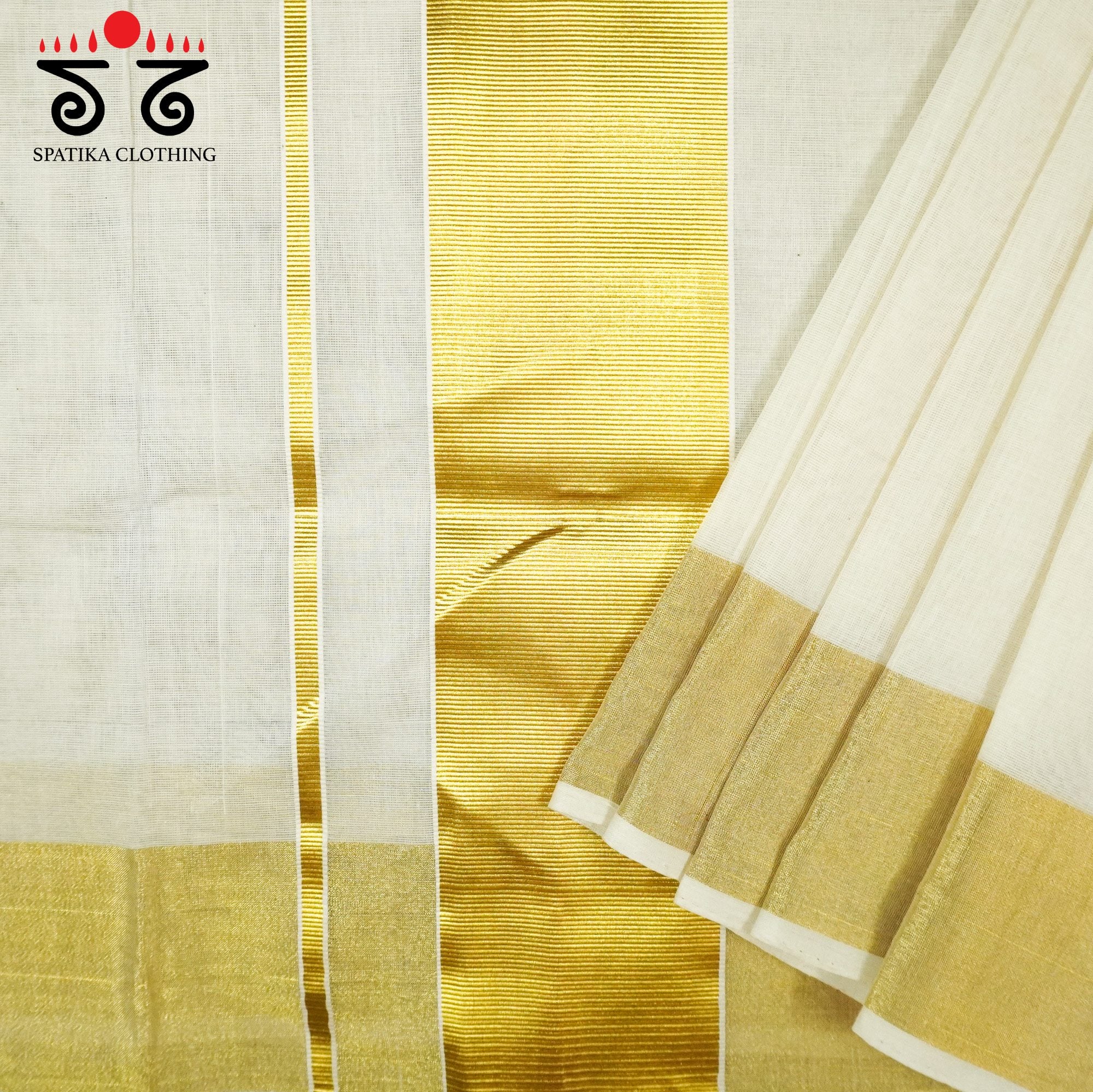 Kerala Kasavu Handloom Cotton Saree