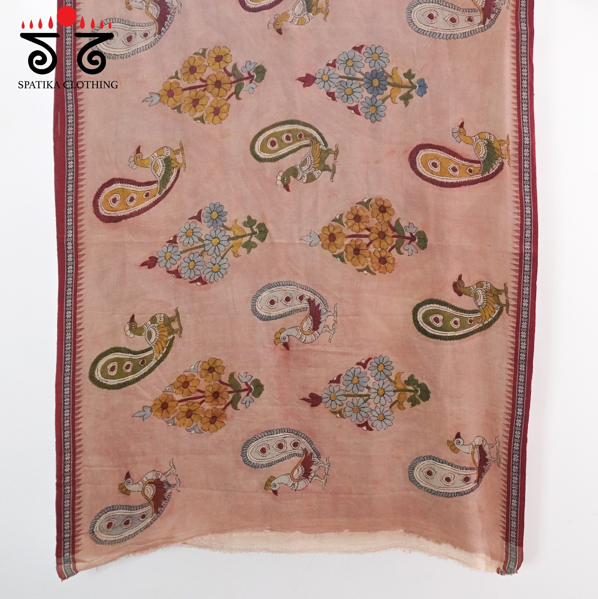 Ponduru Pen Kalamkari Handwoven Cotton Saree
