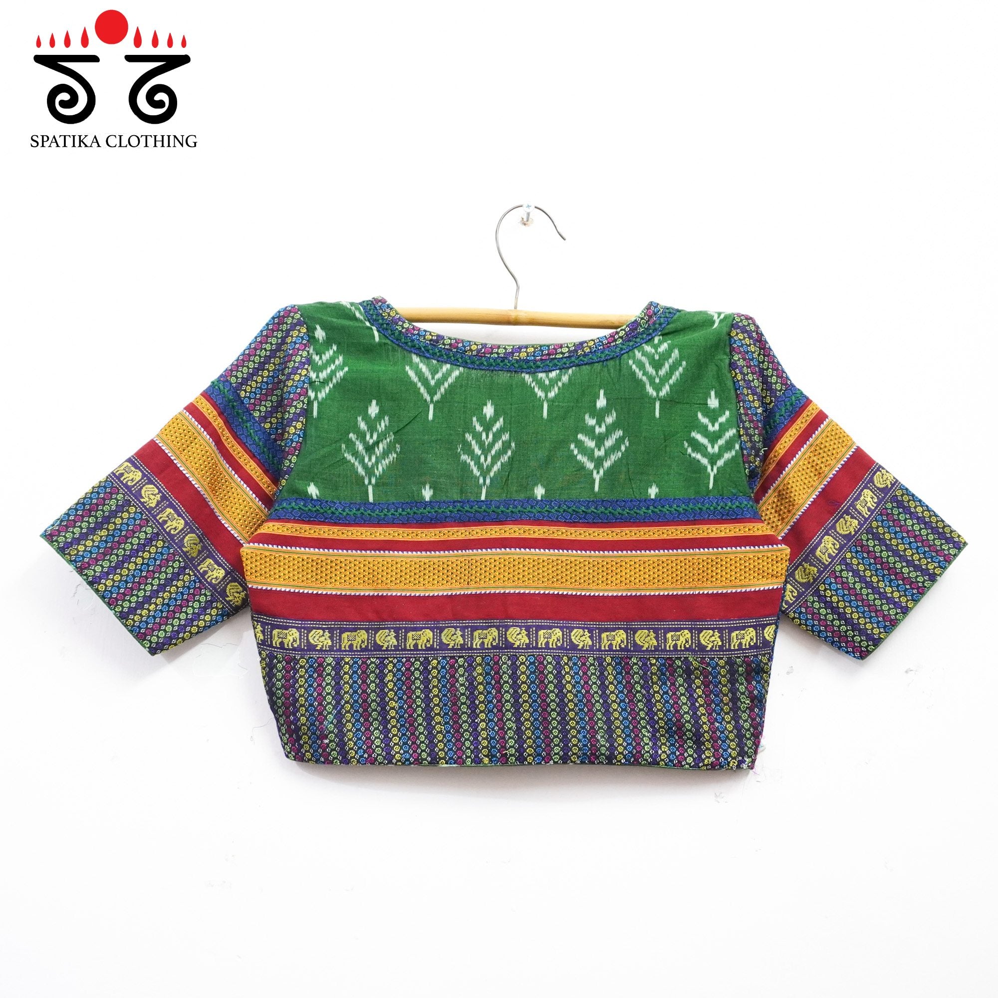 Green Ikat Khun-Hand crafted Blouse