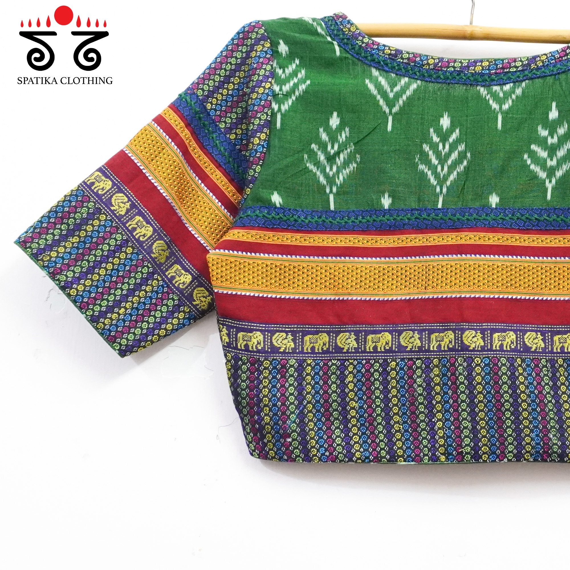 Green Ikat Khun-Hand crafted Blouse