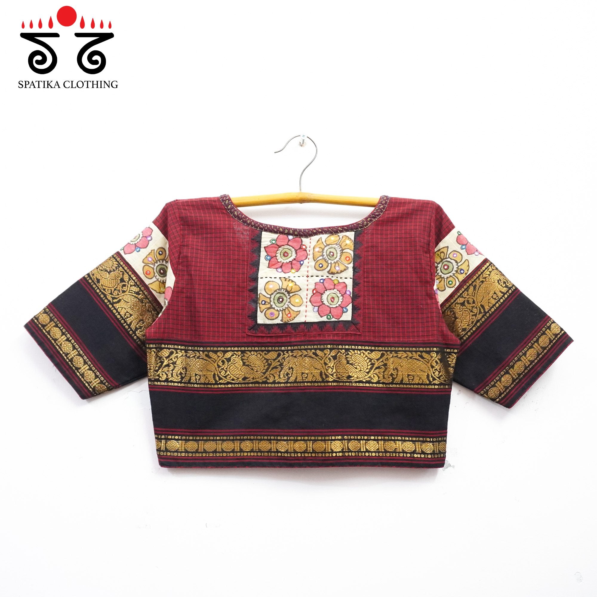 Maroon Chettinad - Pen Kalamkari Blouse