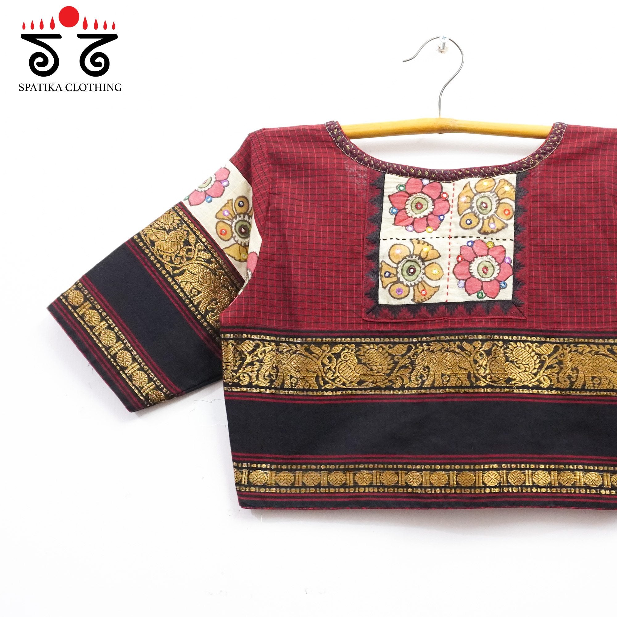 Maroon Chettinad - Pen Kalamkari Blouse