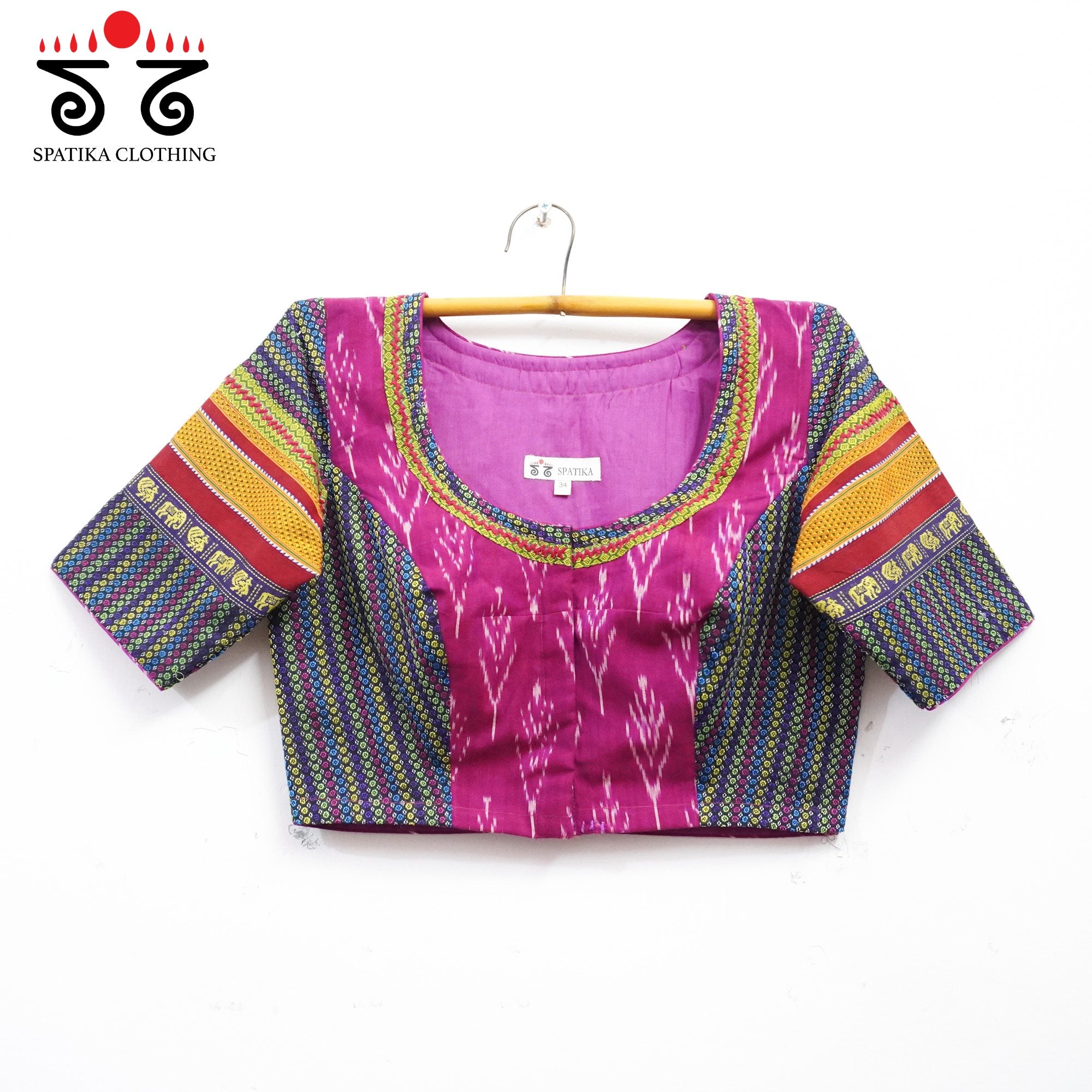 Magenta Ikat Khun-Hand crafted Blouse