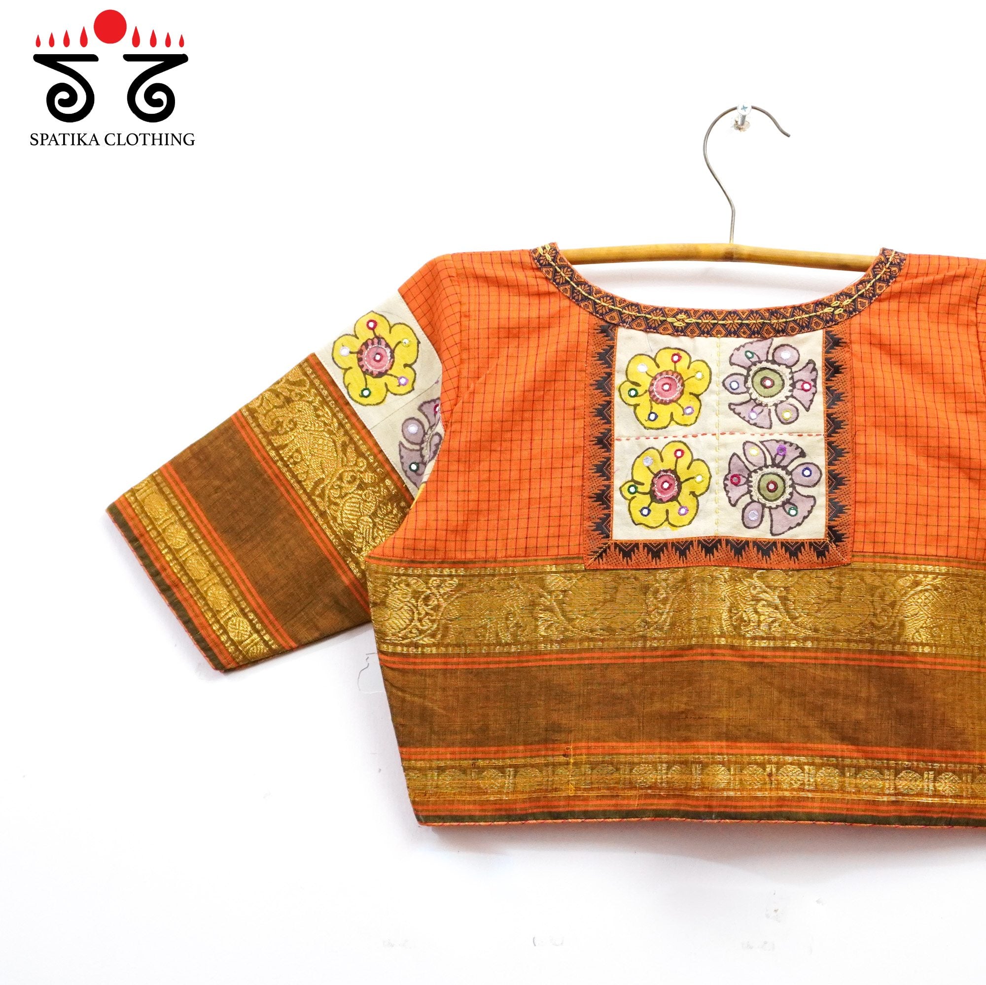 Dark Orange Chettinad - Pen Kalamkari Blouse