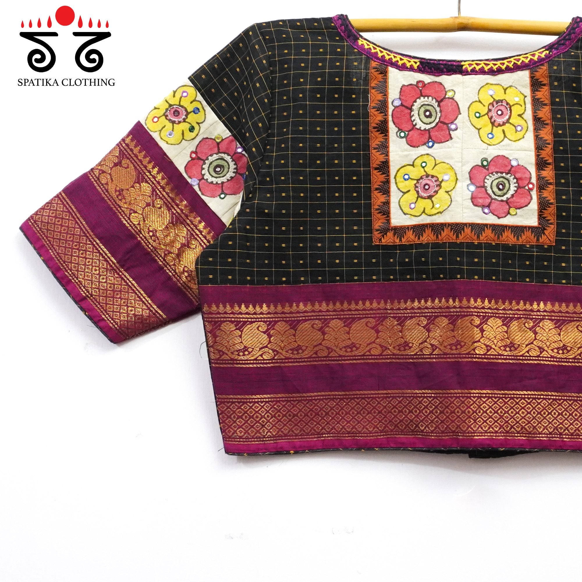 Black Chettinad - Pen Kalamkari Blouse