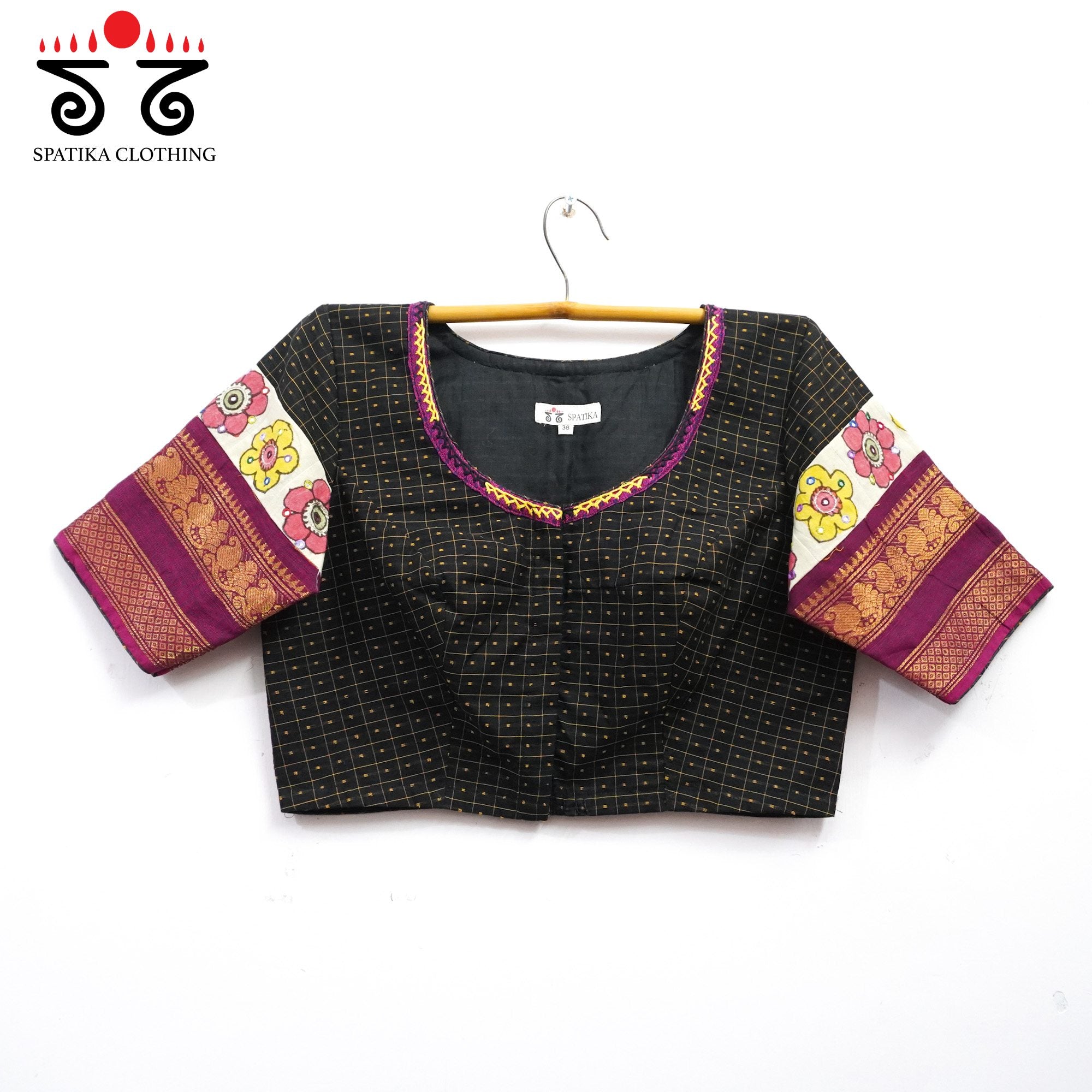Black Chettinad - Pen Kalamkari Blouse