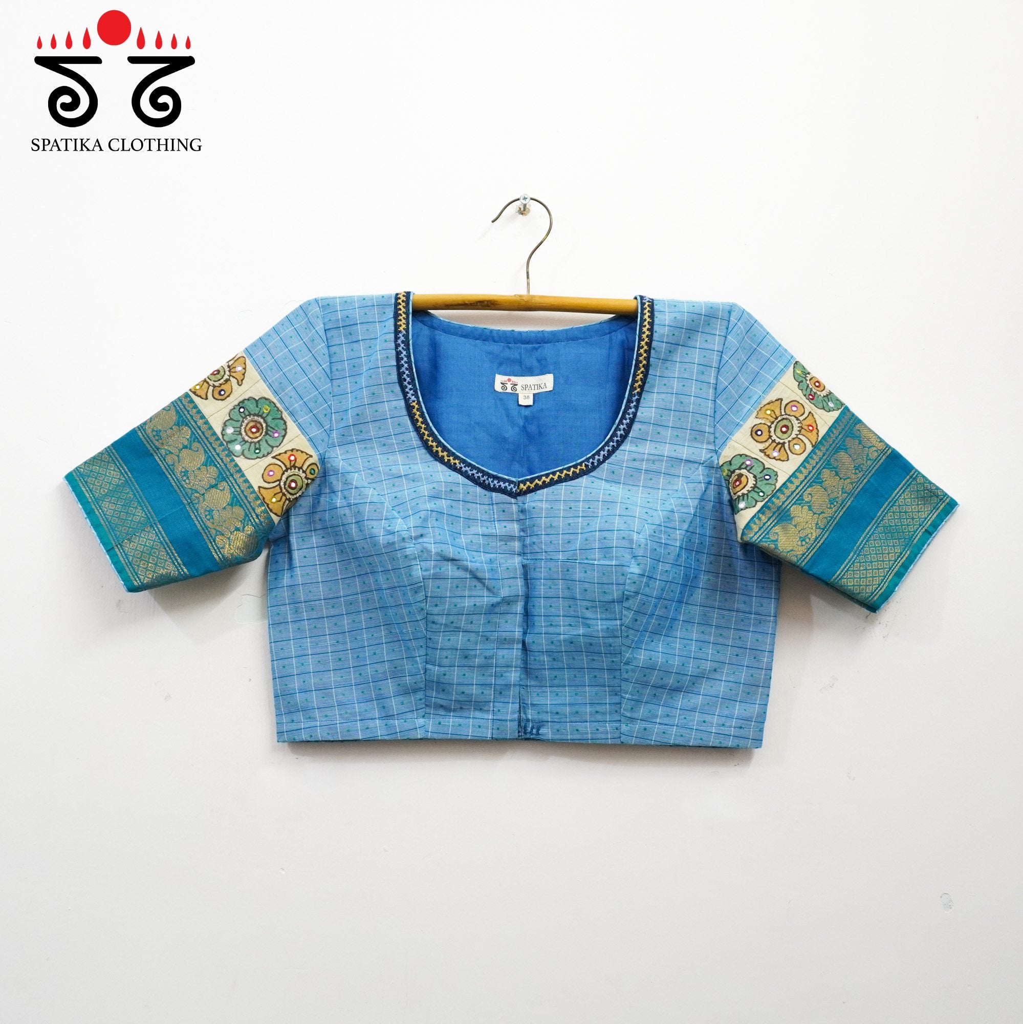 Blue Chettinad - Pen Kalamkari Blouse