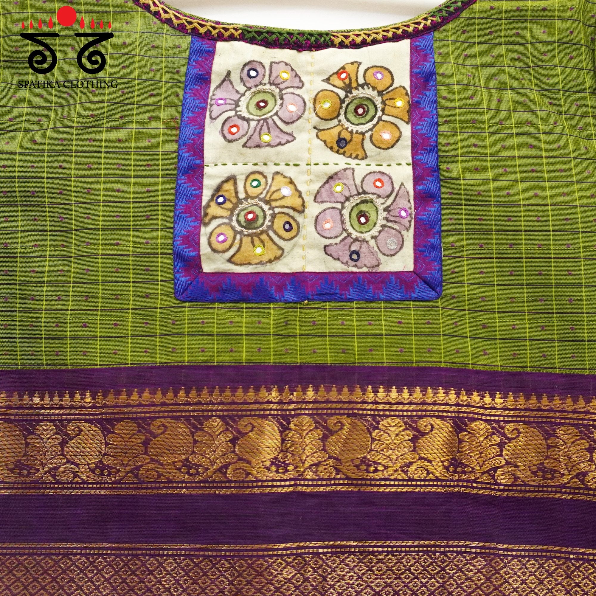 Green Chettinad - Pen Kalamkari Blouse