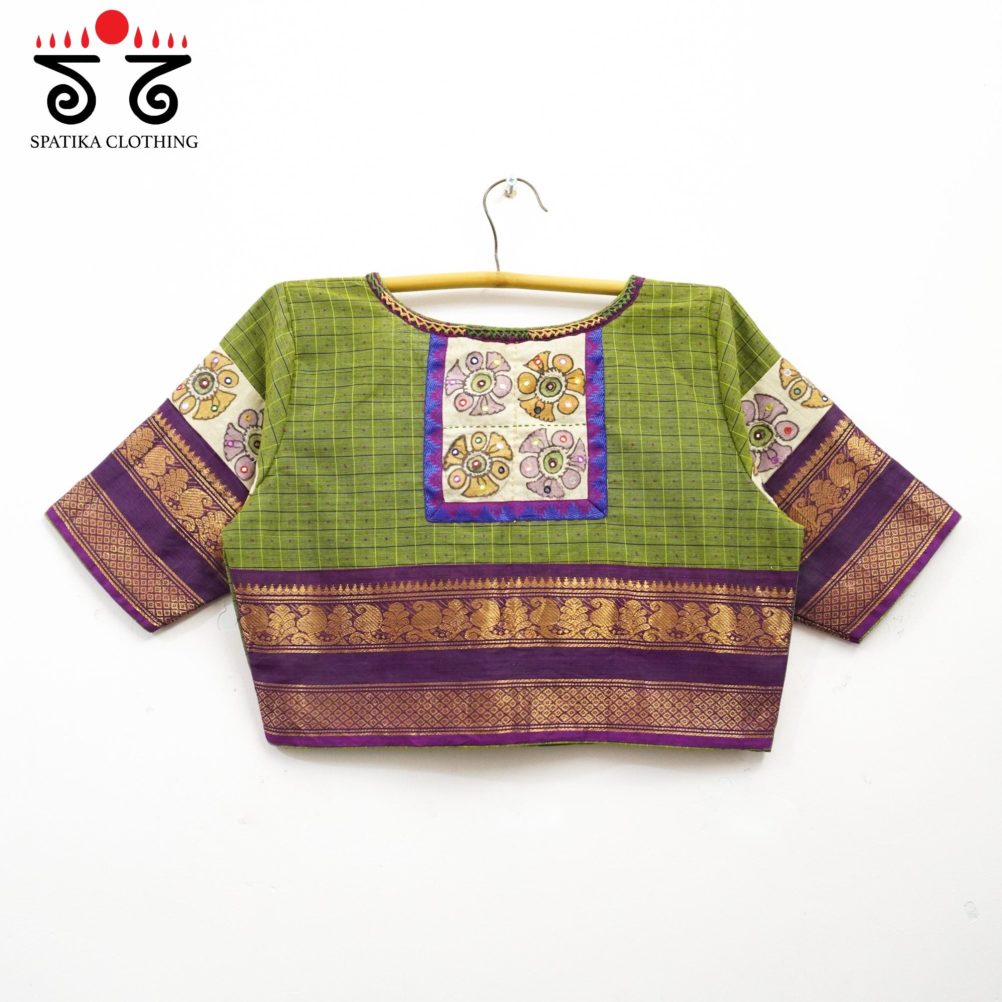 Green Chettinad - Pen Kalamkari Blouse