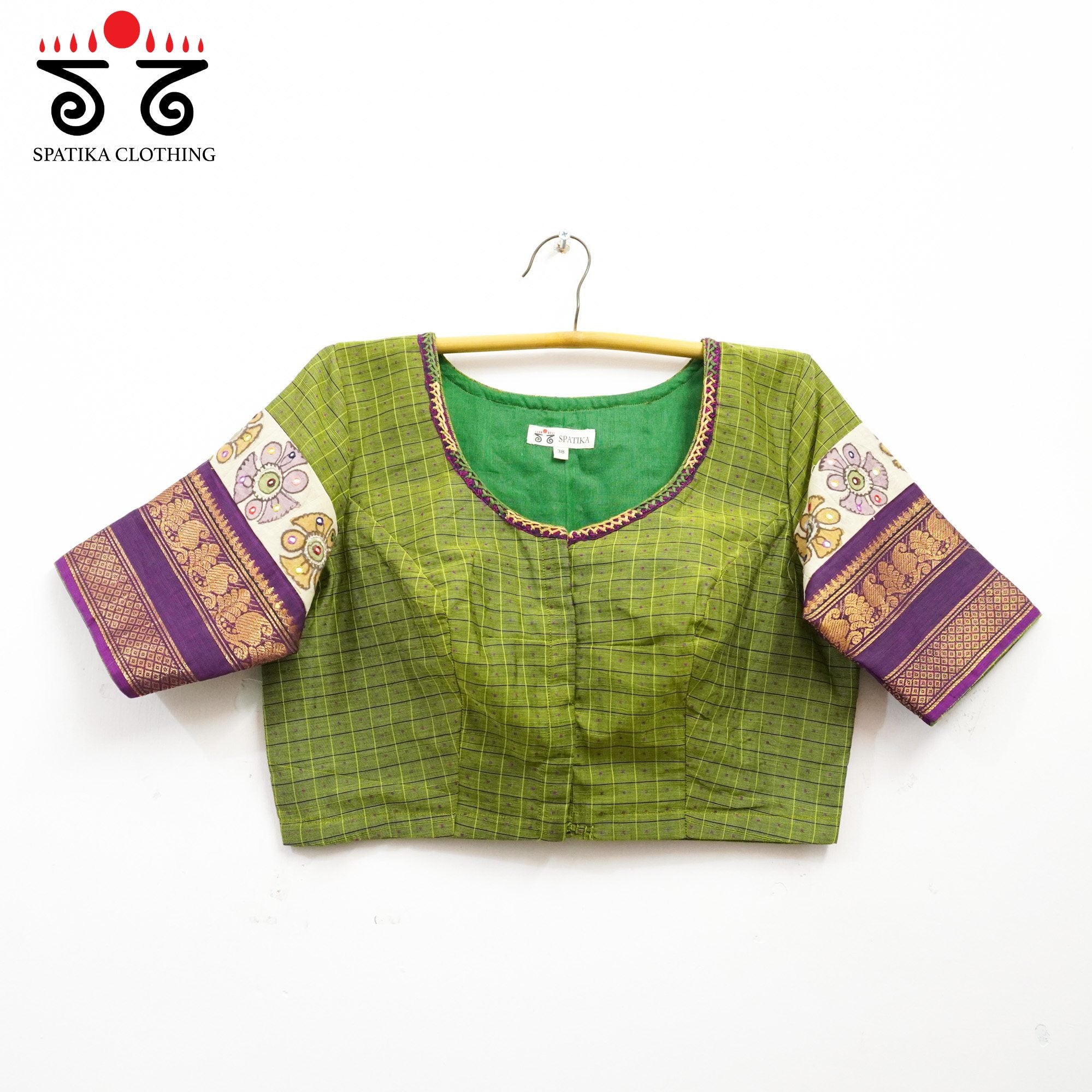 Green Chettinad - Pen Kalamkari Blouse