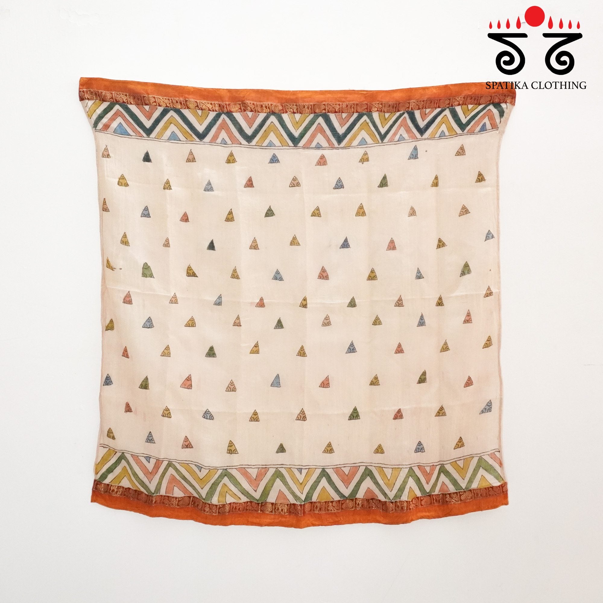 Pen Kalamkari On Ponduru Blouse Fabric