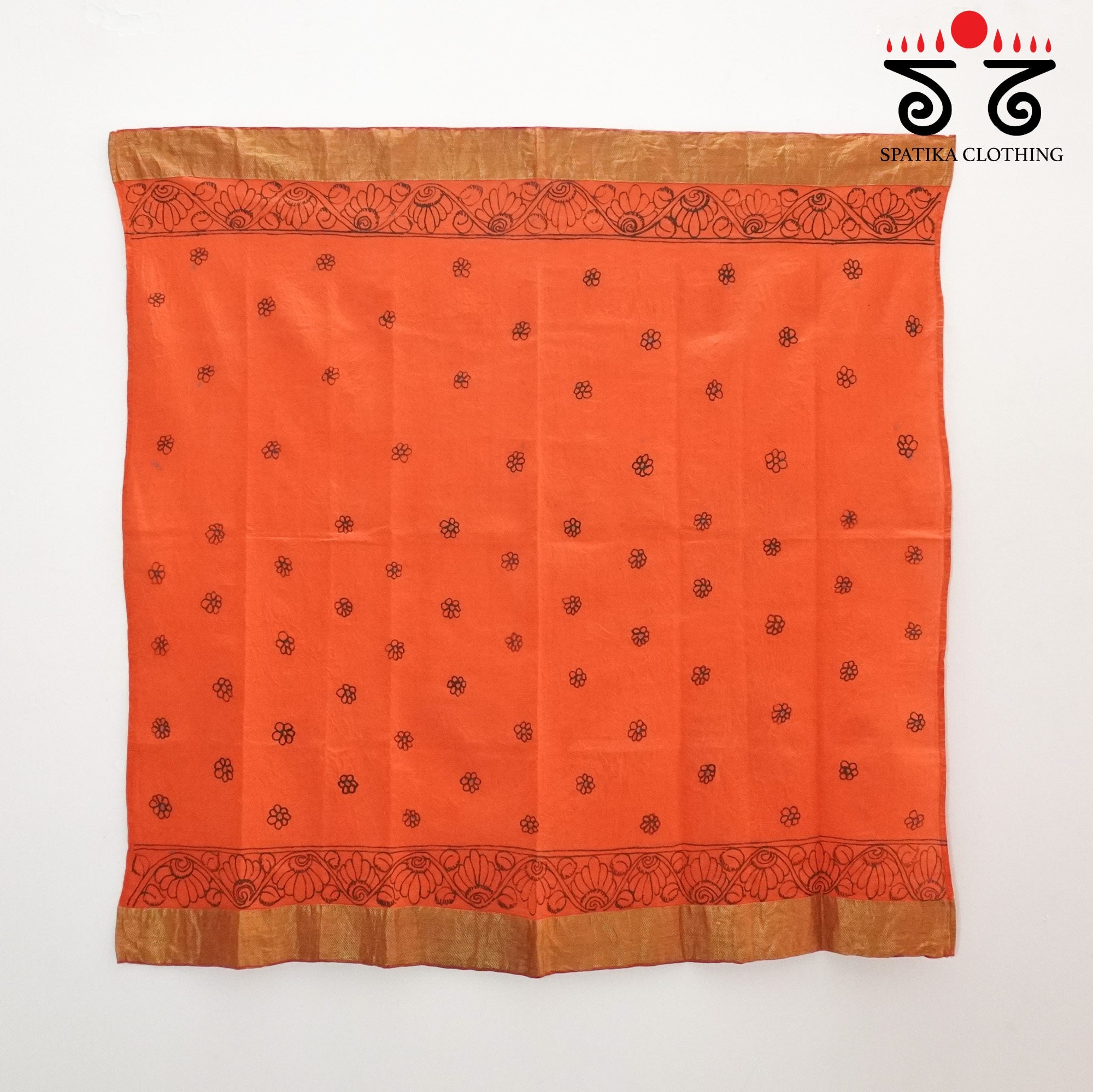 Pen Kalamkari On Ponduru Blouse Fabric