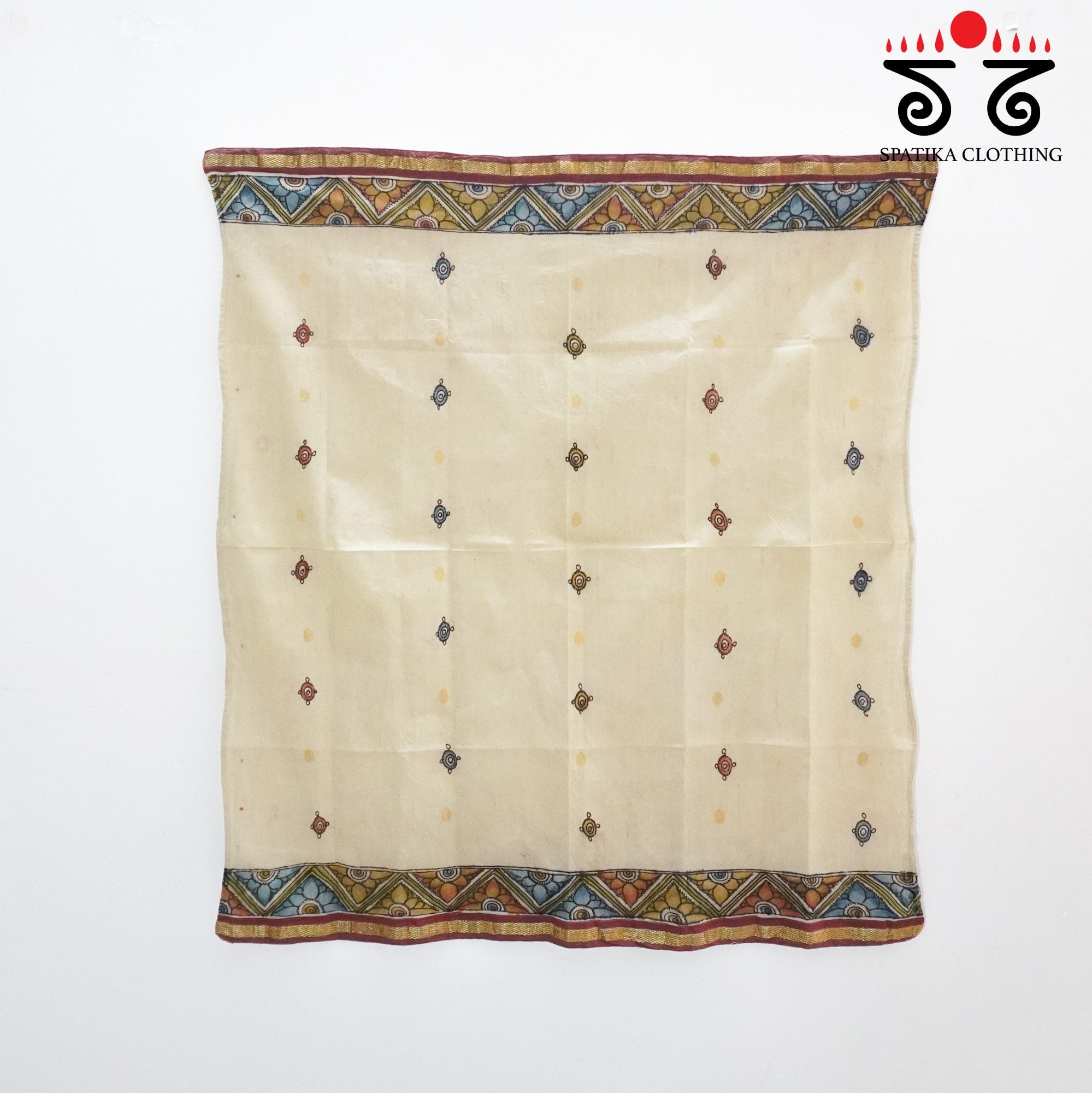 Pen Kalamkari On Ponduru Blouse Fabric