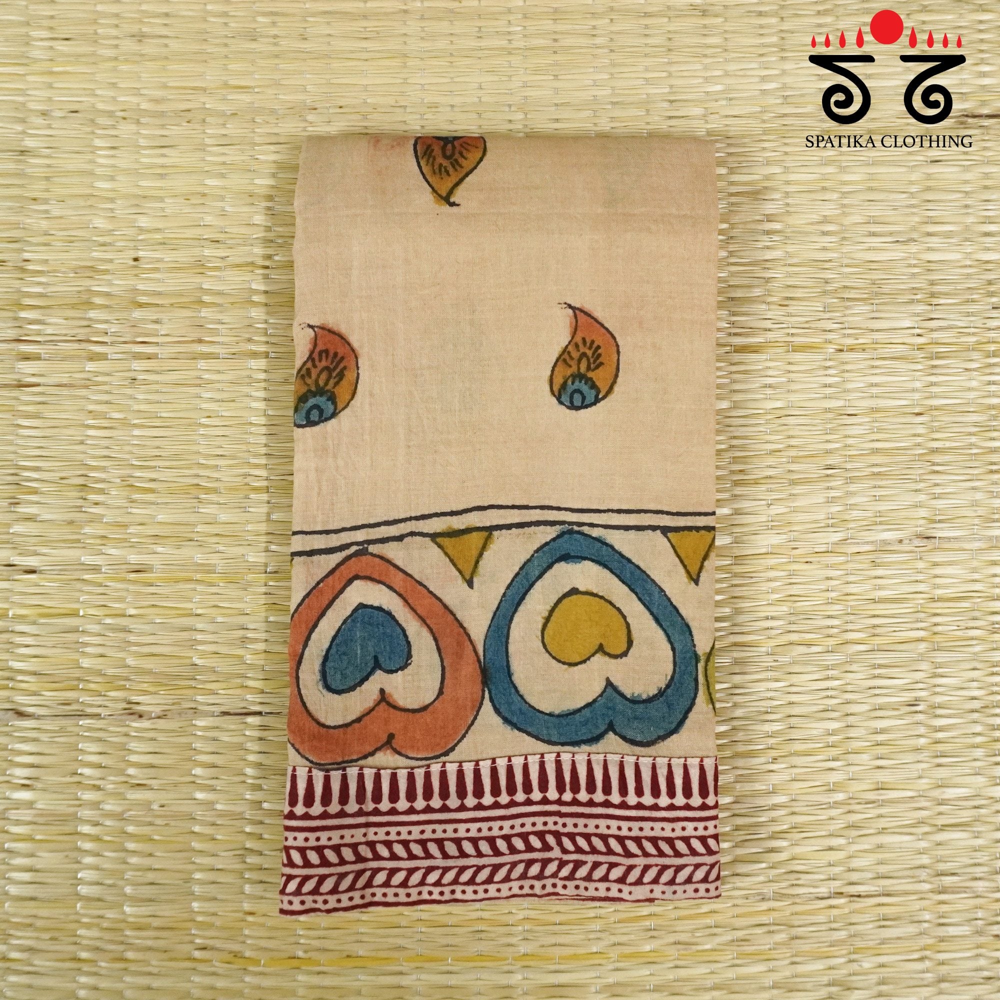 Pen Kalamkari On Ponduru Blouse Fabric