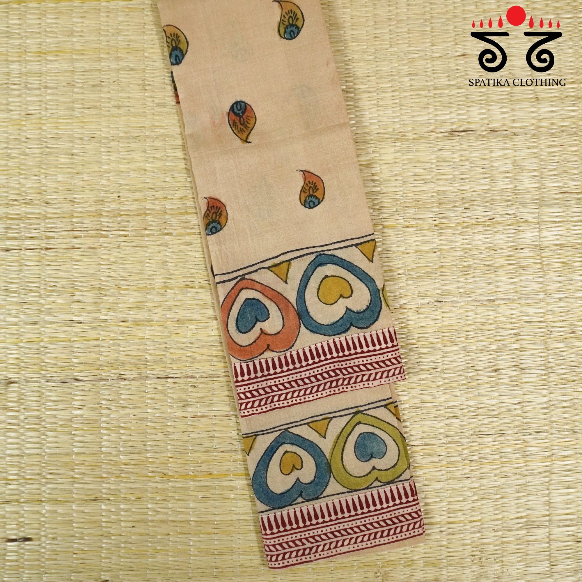 Pen Kalamkari On Ponduru Blouse Fabric